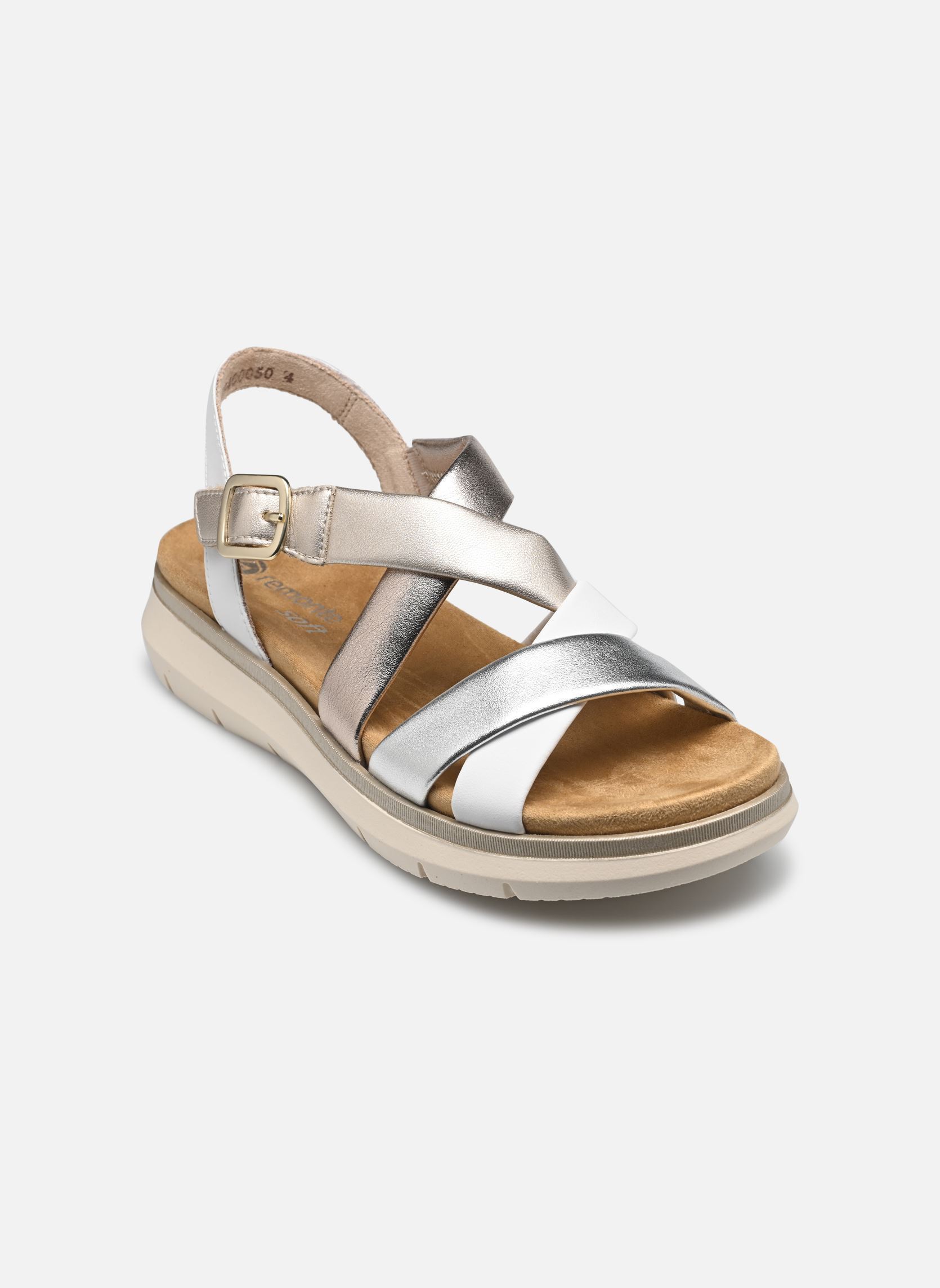 Sandalen met sleehak en plateau D2K53 dames goud en brons Remonte Sandalen met sleehak en plateau D2K53 dames goud en brons METALLIQUE