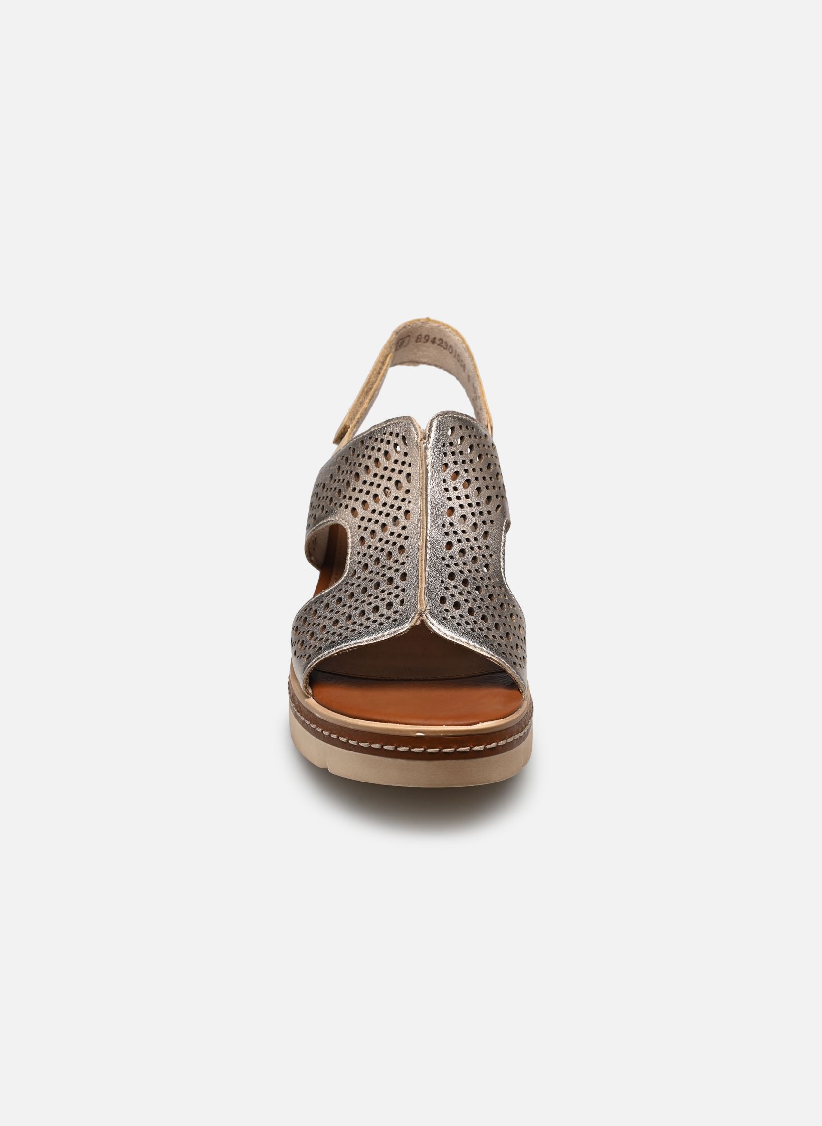 Sandalen met sleehak en plateau D2L56 dames goud en brons Remonte Sandalen met sleehak en plateau D2L56 dames goud en brons METALLIQUE