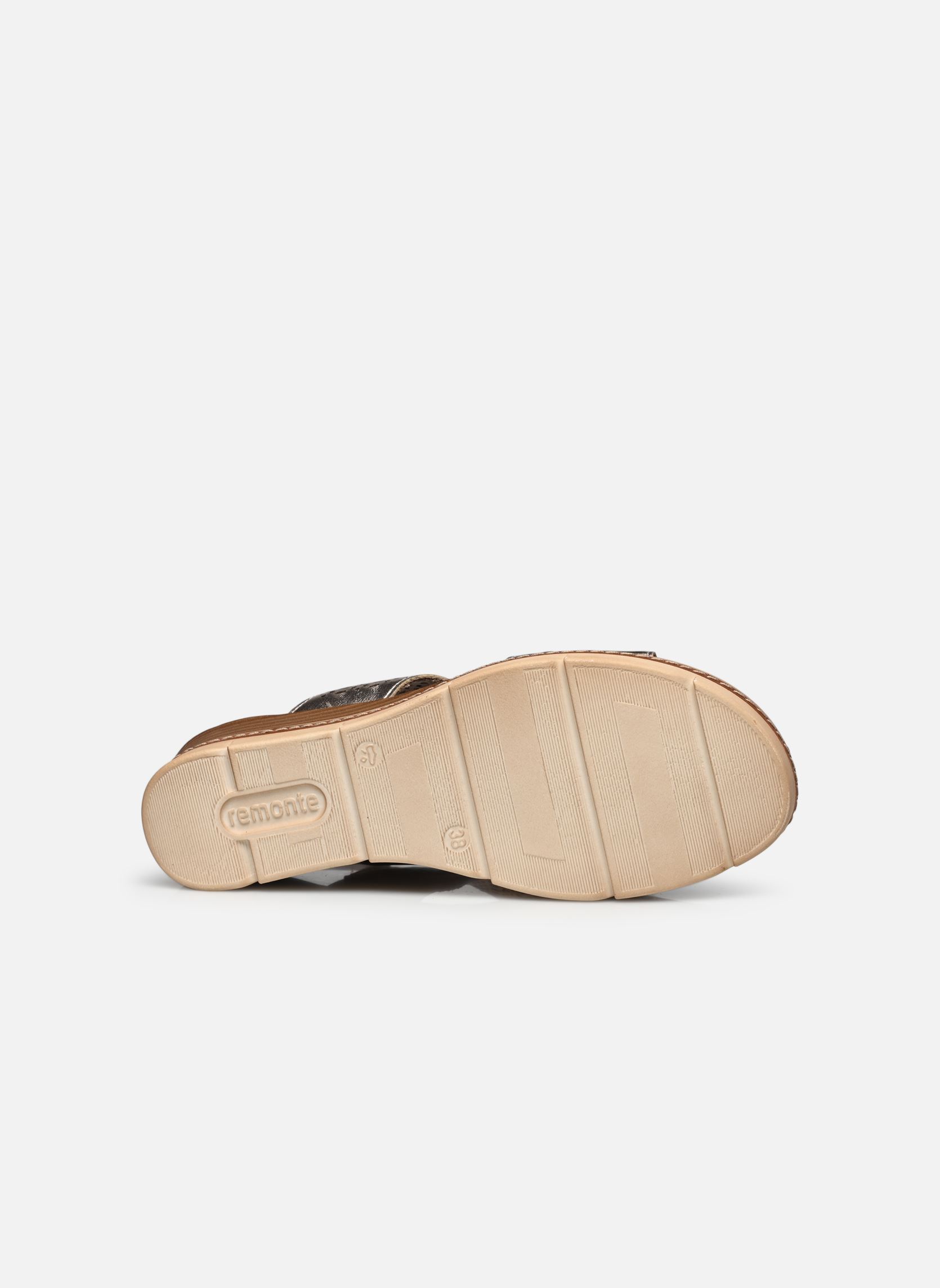 Sandalen met sleehak en plateau D2L56 dames goud en brons Remonte Sandalen met sleehak en plateau D2L56 dames goud en brons METALLIQUE