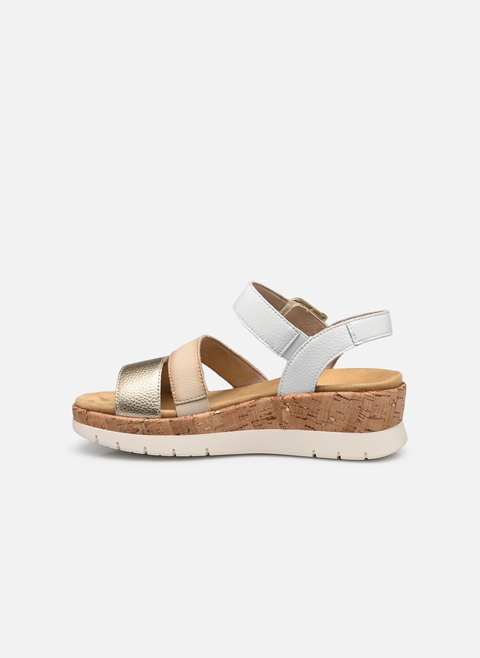 Sandales compensées et plateformes D2P50 femme blanc Remonte Sandales compensées et plateformes D2P50 femme blanc BLANC COMBINE