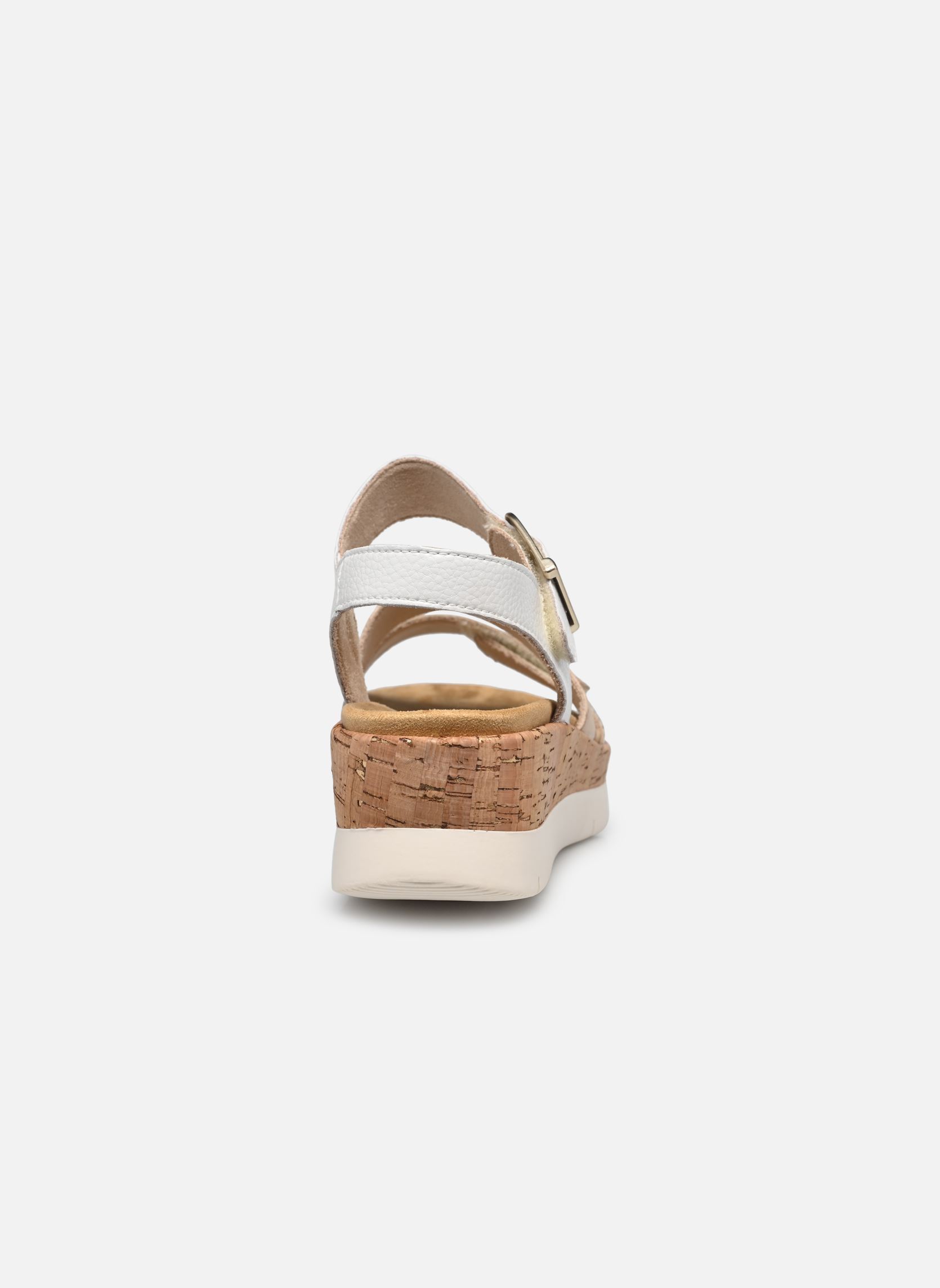Sandales compensées et plateformes D2P50 femme blanc Remonte Sandales compensées et plateformes D2P50 femme blanc BLANC COMBINE