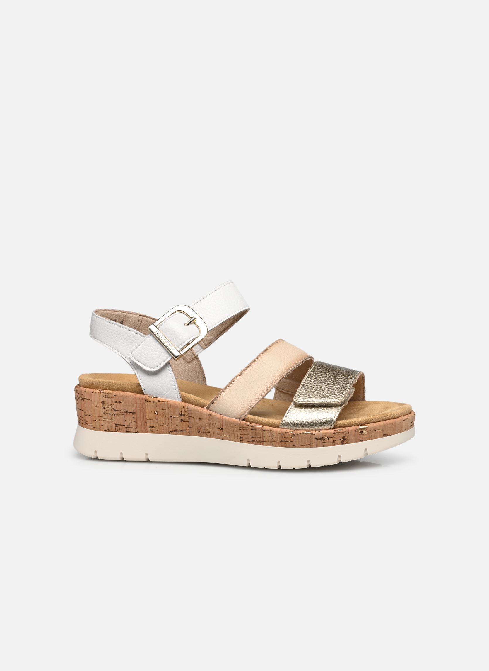 Sandales compensées et plateformes D2P50 femme blanc Remonte Sandales compensées et plateformes D2P50 femme blanc BLANC COMBINE