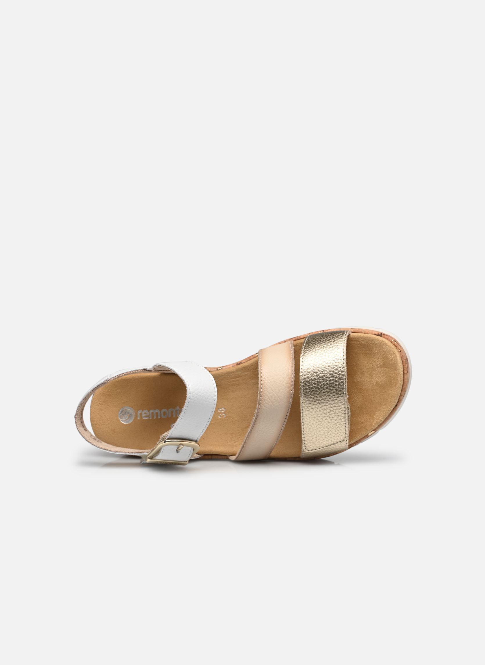 Sandales compensées et plateformes D2P50 femme blanc Remonte Sandales compensées et plateformes D2P50 femme blanc BLANC COMBINE