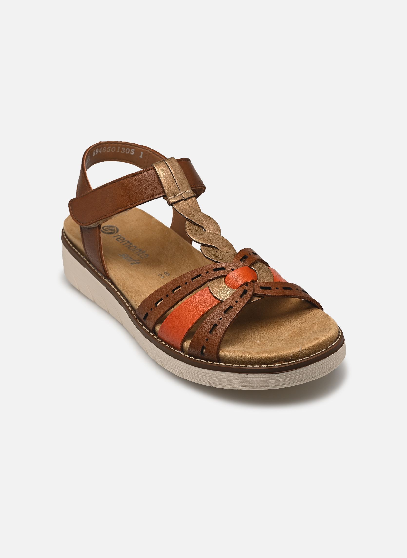 Platte sandalen D2044 dames bruin Remonte Platte sandalen D2044 dames bruin MARRON COMBINE