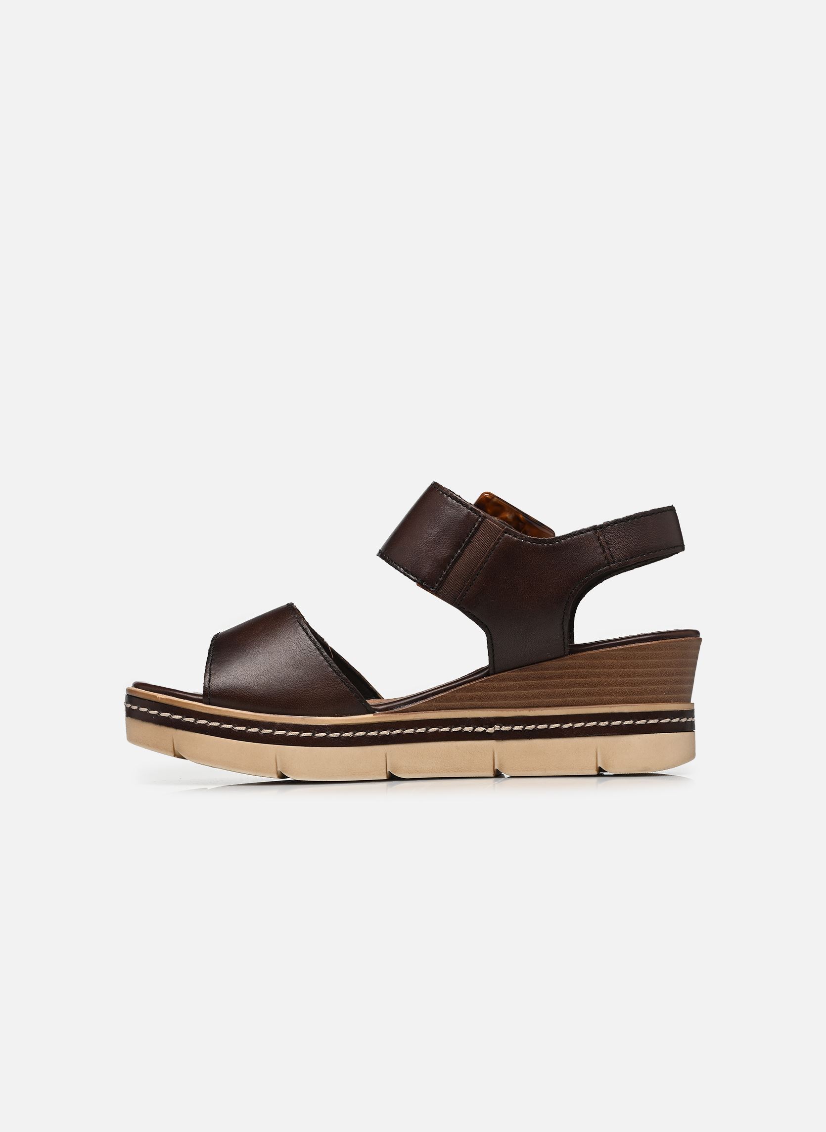 Sandalen met sleehak en plateau D2L53 dames bruin Remonte Sandalen met sleehak en plateau D2L53 dames bruin MORO