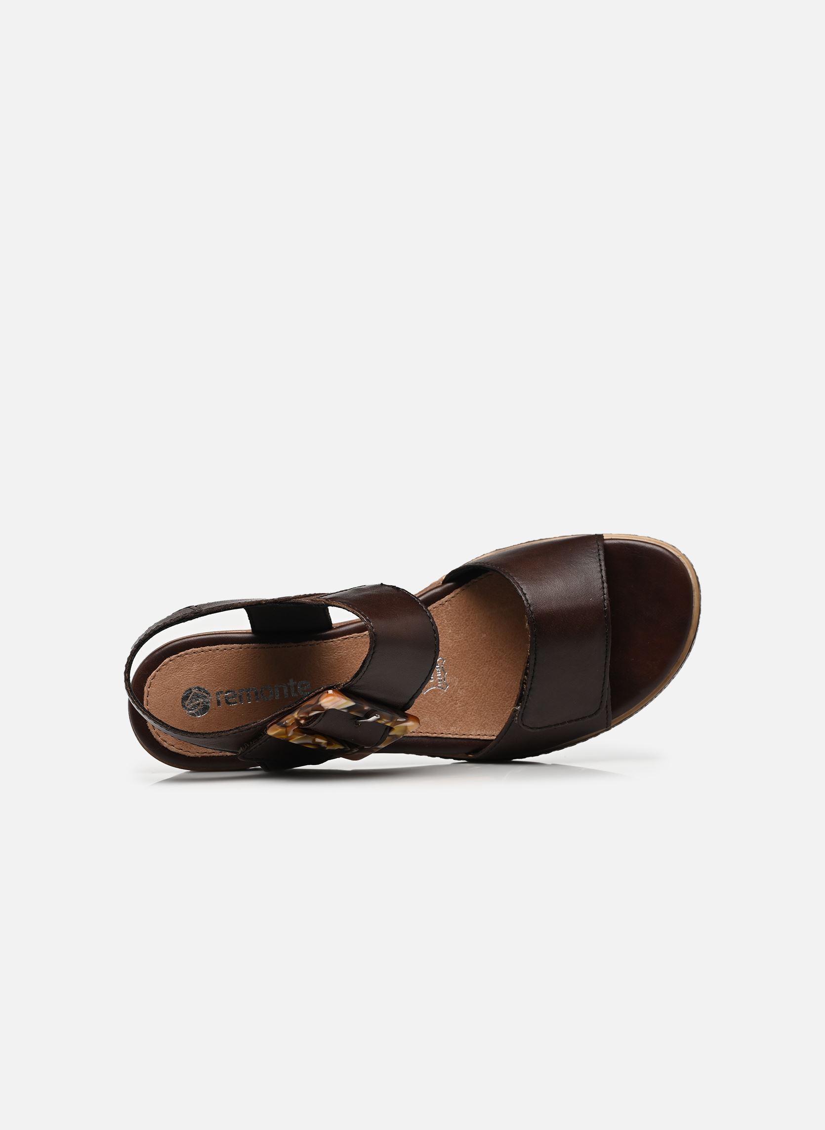 Sandalen met sleehak en plateau D2L53 dames bruin Remonte Sandalen met sleehak en plateau D2L53 dames bruin MORO