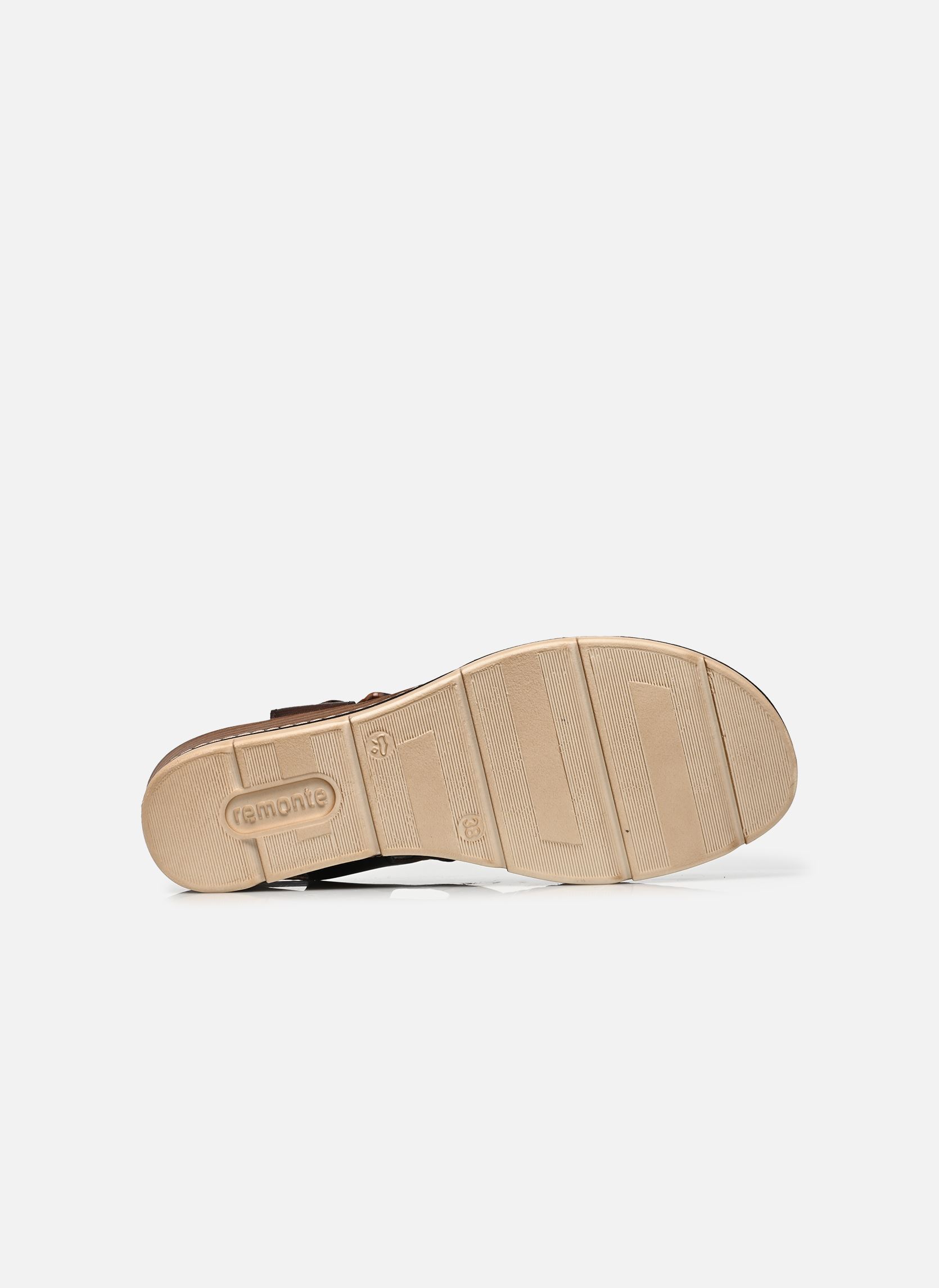 Sandalen met sleehak en plateau D2L53 dames bruin Remonte Sandalen met sleehak en plateau D2L53 dames bruin MORO