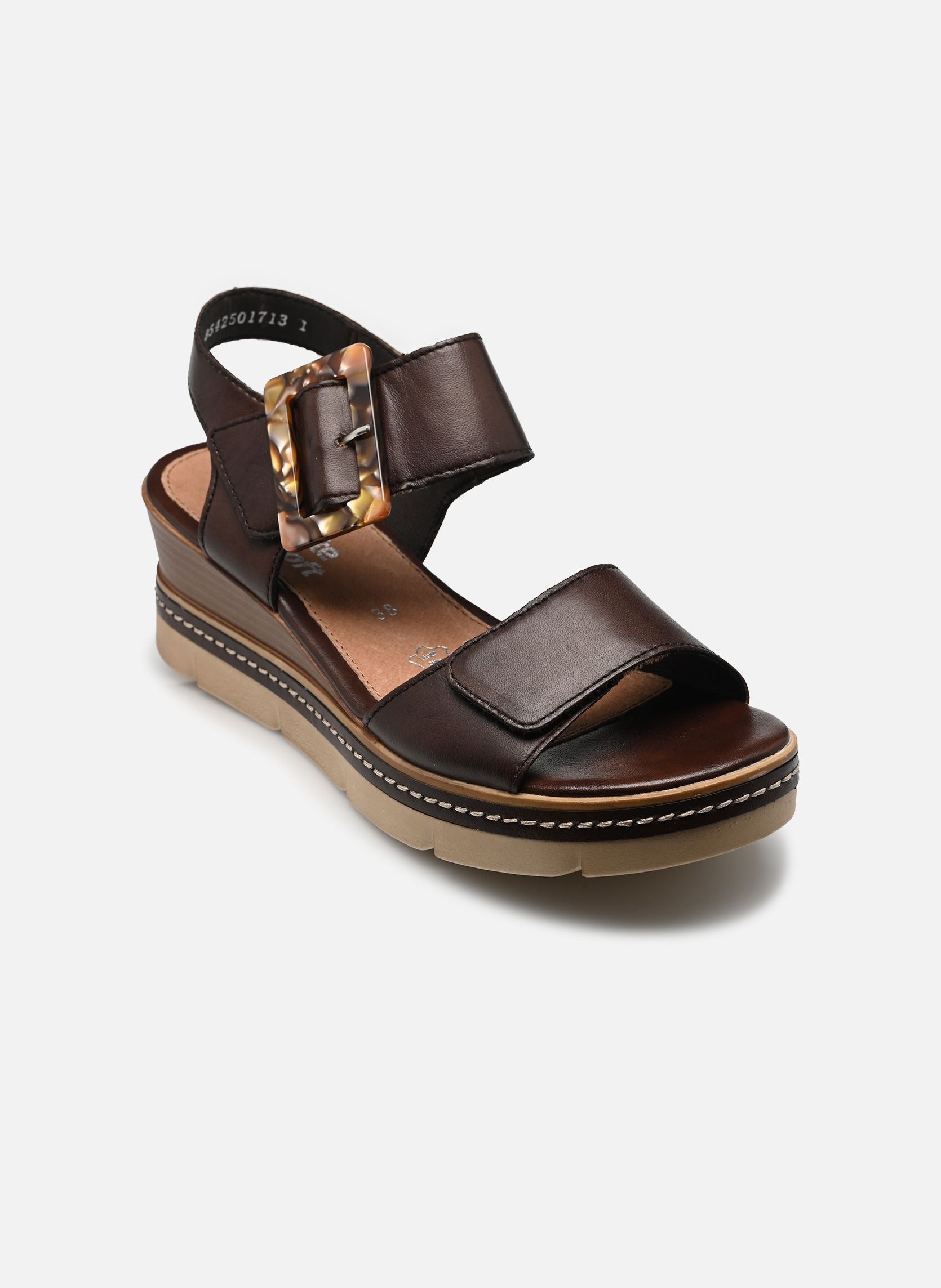 Sandalen met sleehak en plateau D2L53 dames bruin Remonte Sandalen met sleehak en plateau D2L53 dames bruin MORO