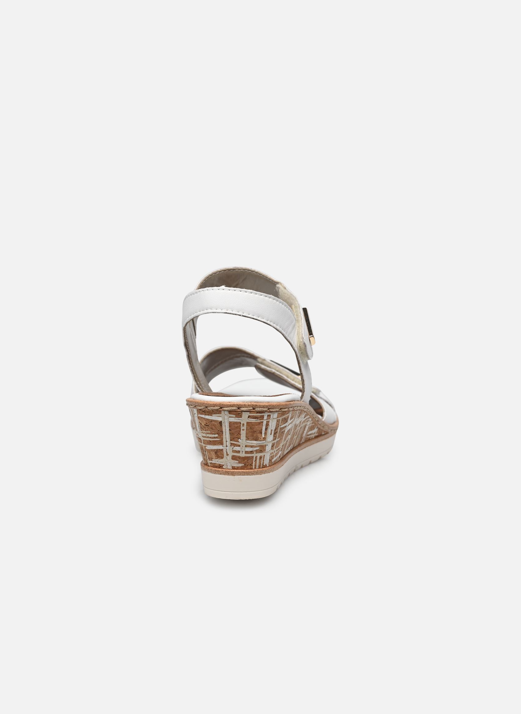 Sandalen met sleehak en plateau R6266 dames wit Remonte Sandalen met sleehak en plateau R6266 dames wit BLANC
