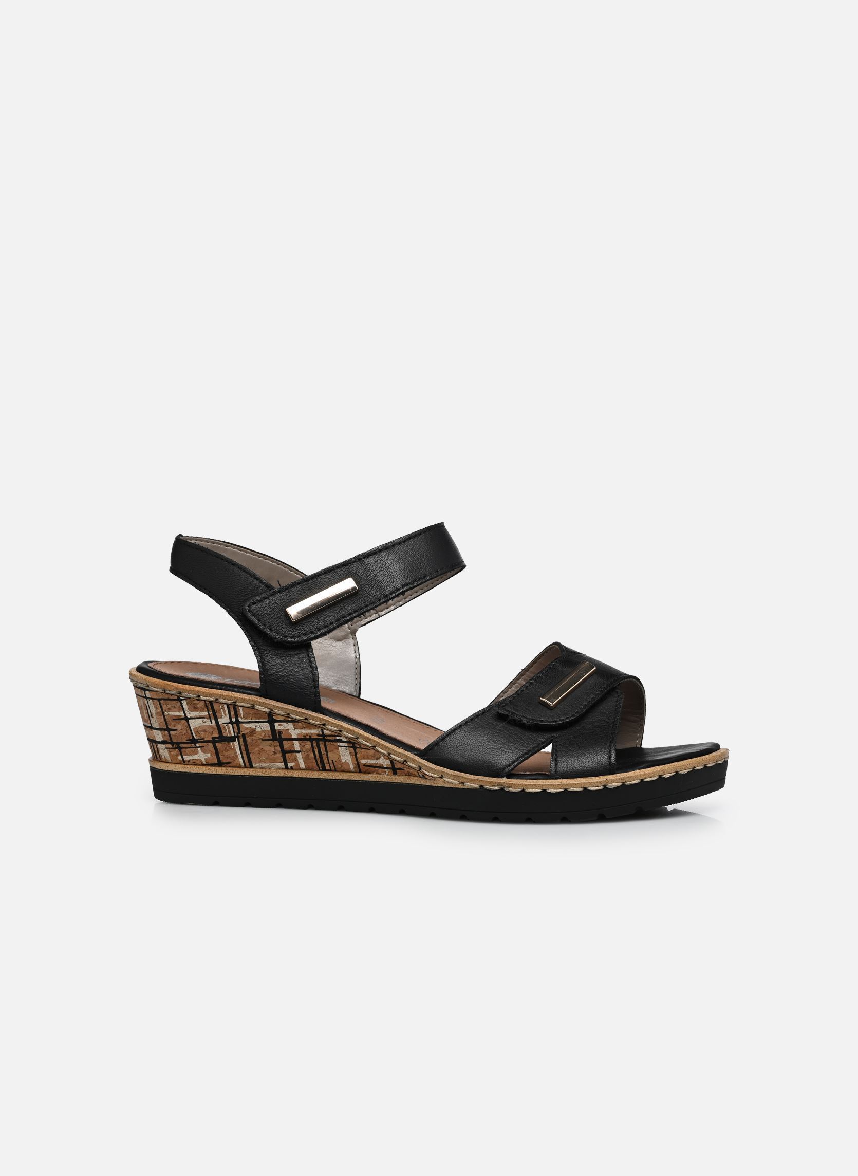 Sandales compensées et plateformes R6266 femme noir Remonte Sandales compensées et plateformes R6266 femme noir NOIR