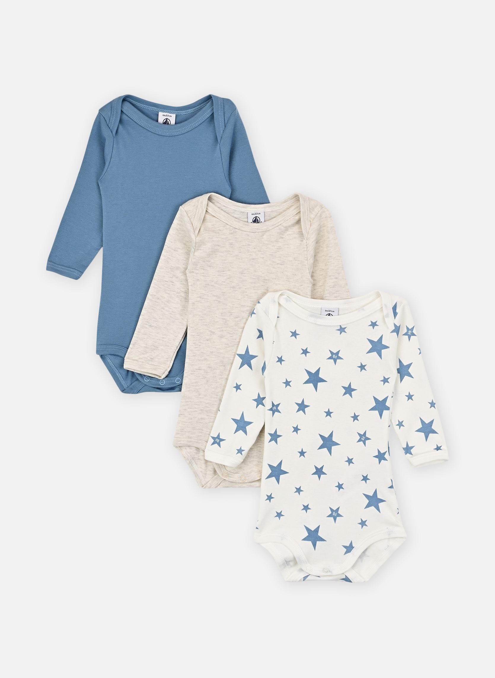 Vêtements Petit Bateau 3 Bodies Us ML A0CCT00 pour Accessoires