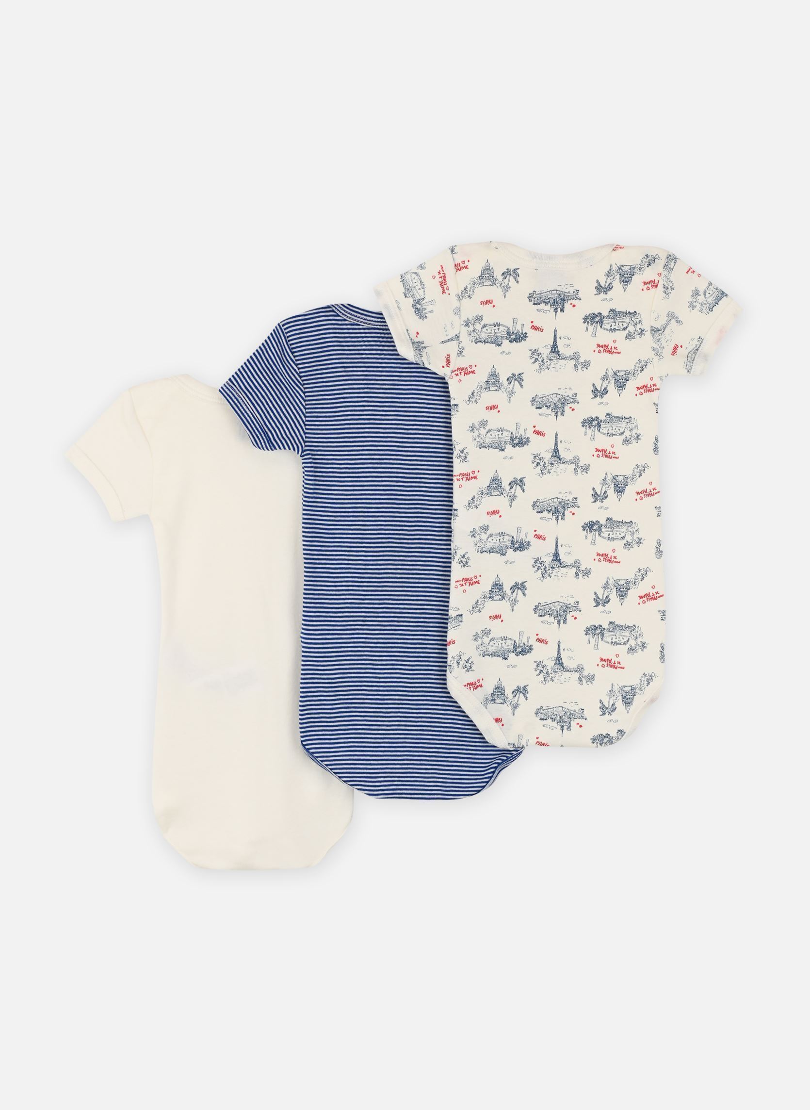 Lots de bodies 3 Bodies Us MC A0CXE00 blanc Petit Bateau Lots de bodies 3 Bodies Us MC A0CXE00 blanc VARIANTE 1