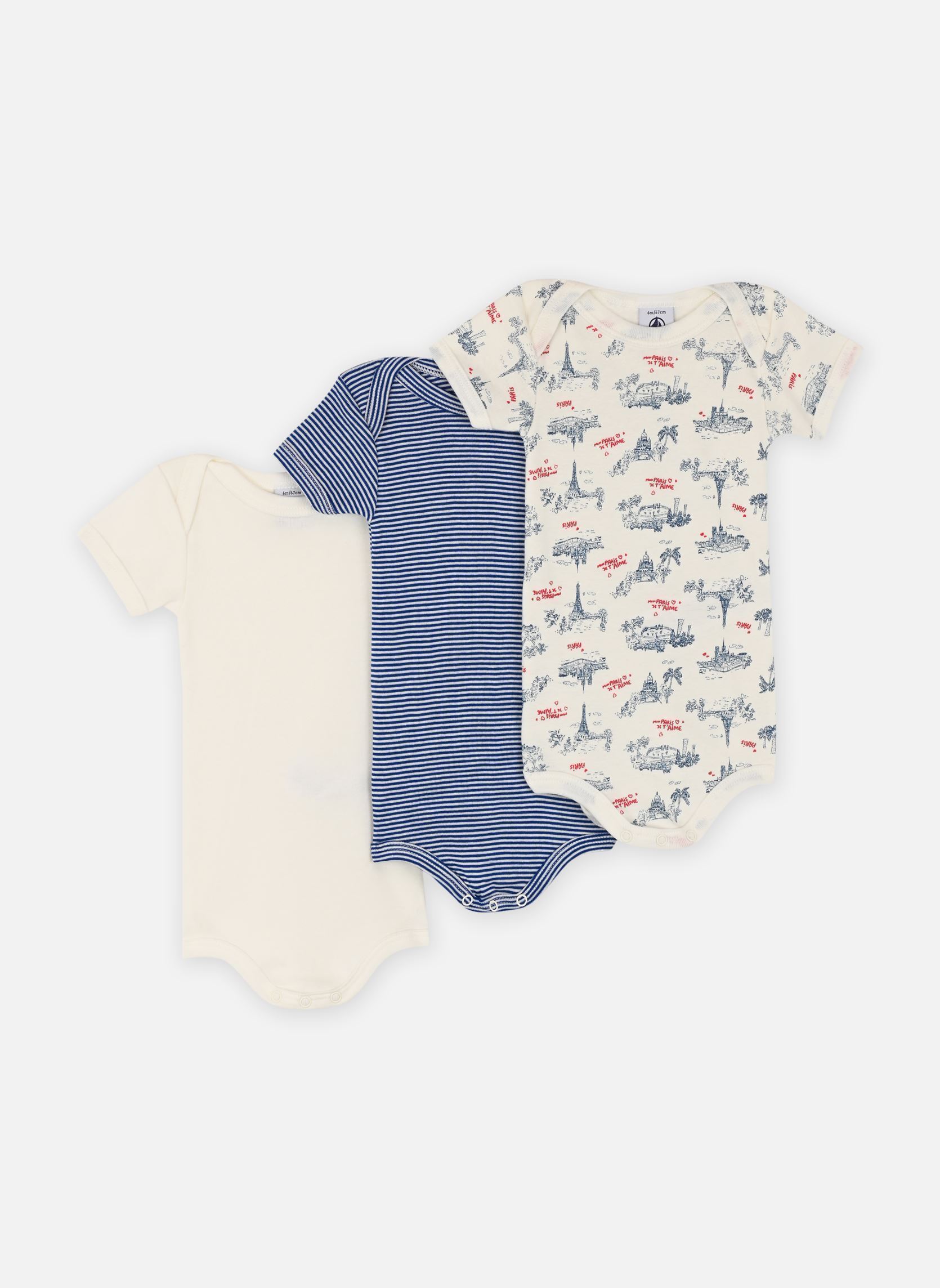 Vêtements Petit Bateau 3 Bodies Us MC A0CXE00 pour Accessoires