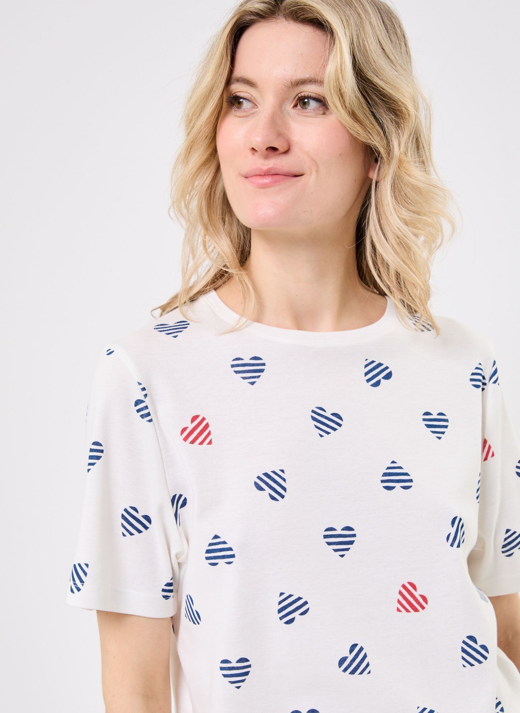 Kleding Pyjacourt Britania dames wit Petit Bateau Kleding Pyjacourt Britania dames wit MARSHMALLOW/MULTICO