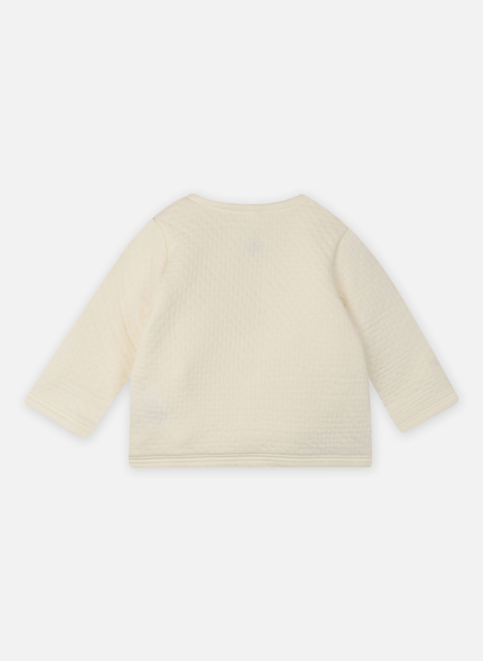 Vesten Cardigan Tlocon wit Petit Bateau Vesten Cardigan Tlocon wit Marshmallow