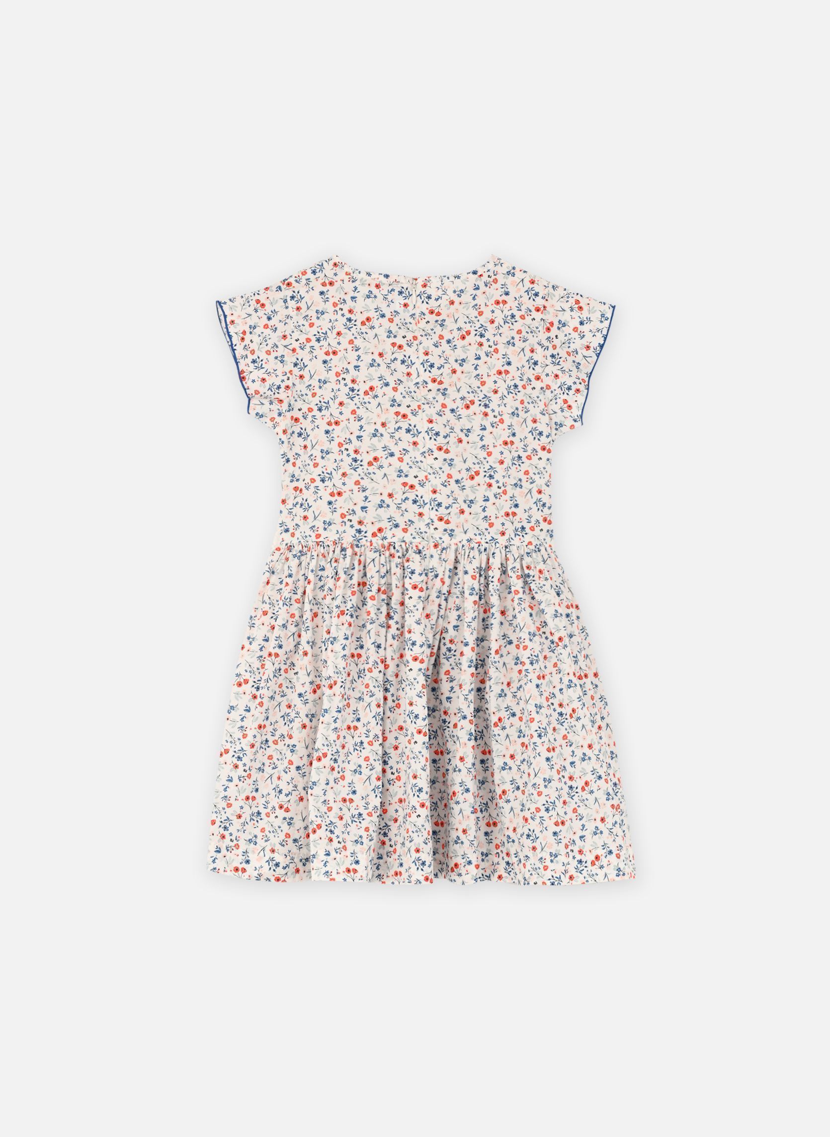 Abiti Robe MC Bolivia bambina bianco Petit Bateau Abiti Robe MC Bolivia bambina bianco MARSHMALLOW/MULTICO