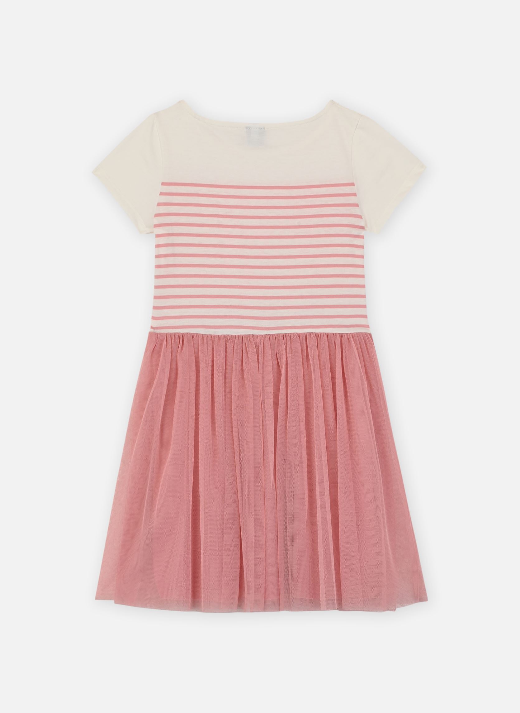 Robes Robe MC Bold fille blanc Petit Bateau Robes Robe MC Bold fille blanc Marshmallow/Charme