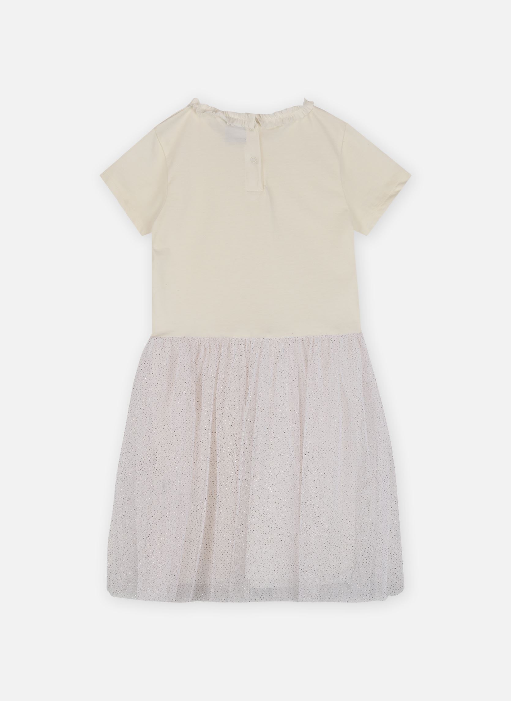 Robes Robe MC Boll fille blanc Petit Bateau Robes Robe MC Boll fille blanc MARSHMALLOW/COPPER
