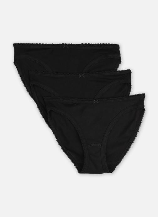 Petit Bateau Boyshorts Lot 3 de Culottes en Coton dames zwart