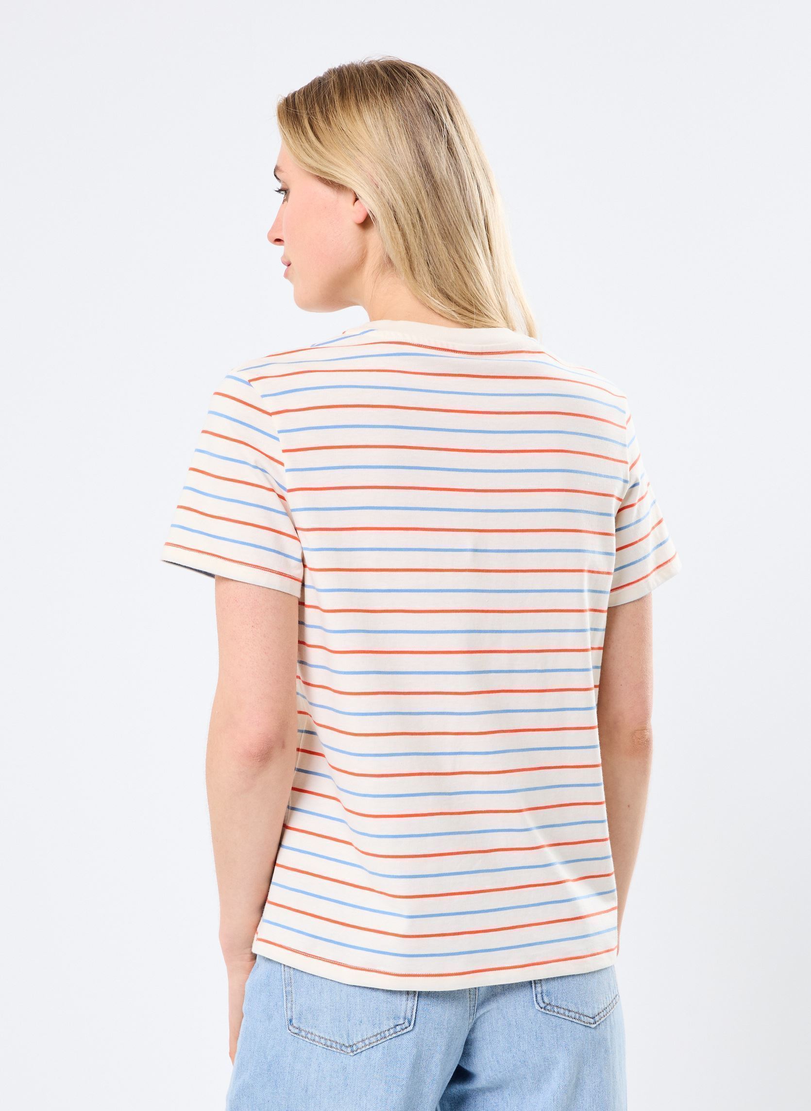 Tee-shirts manches courtes T-shirt droit manches courtes col rond femme blanc Petit Bateau Tee-shirts manches courtes T-shirt droit manches courtes col rond femme blanc Avalanche/Multico