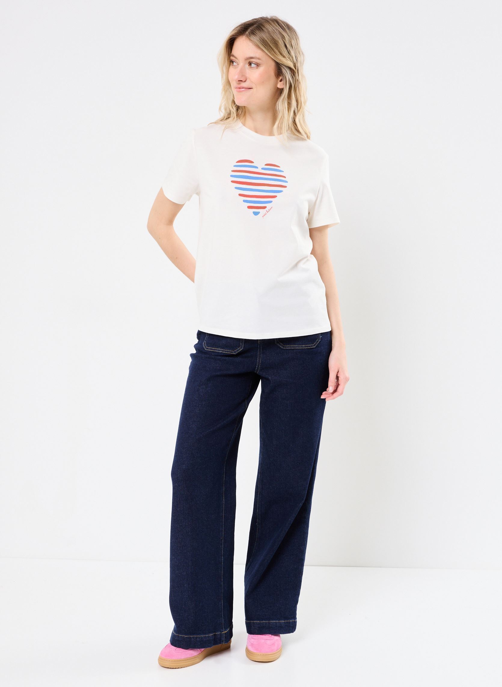 Tee-shirts manches courtes T-shirt droit manches courtes col rond femme blanc Petit Bateau Tee-shirts manches courtes T-shirt droit manches courtes col rond femme blanc Marshmallow