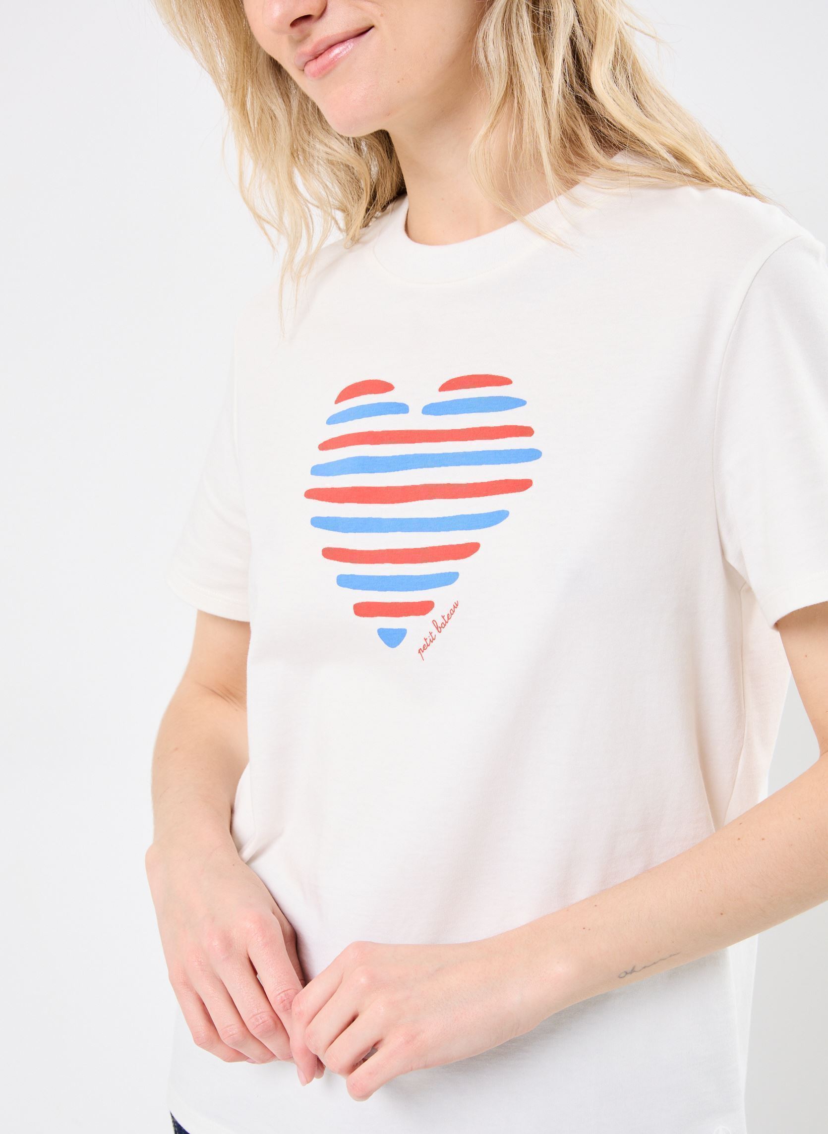 Tee-shirts manches courtes T-shirt droit manches courtes col rond femme blanc Petit Bateau Tee-shirts manches courtes T-shirt droit manches courtes col rond femme blanc Marshmallow