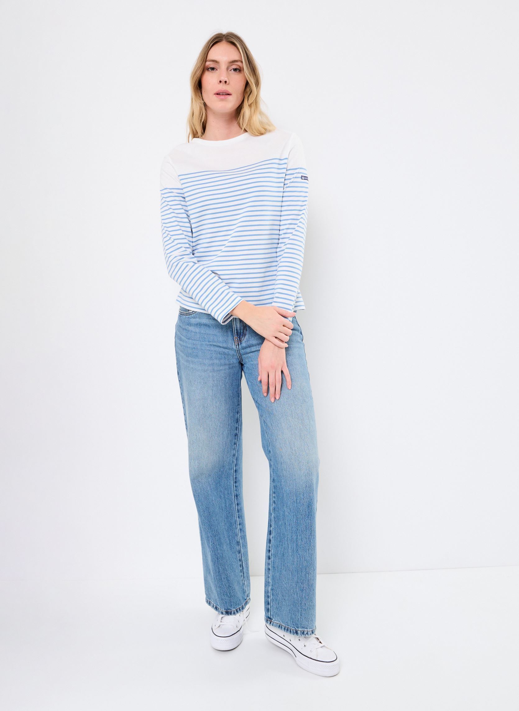 Tee-shirts manches longues Mariniere Babela femme blanc Petit Bateau Tee-shirts manches longues Mariniere Babela femme blanc MARSHMALLOW/ALASKA