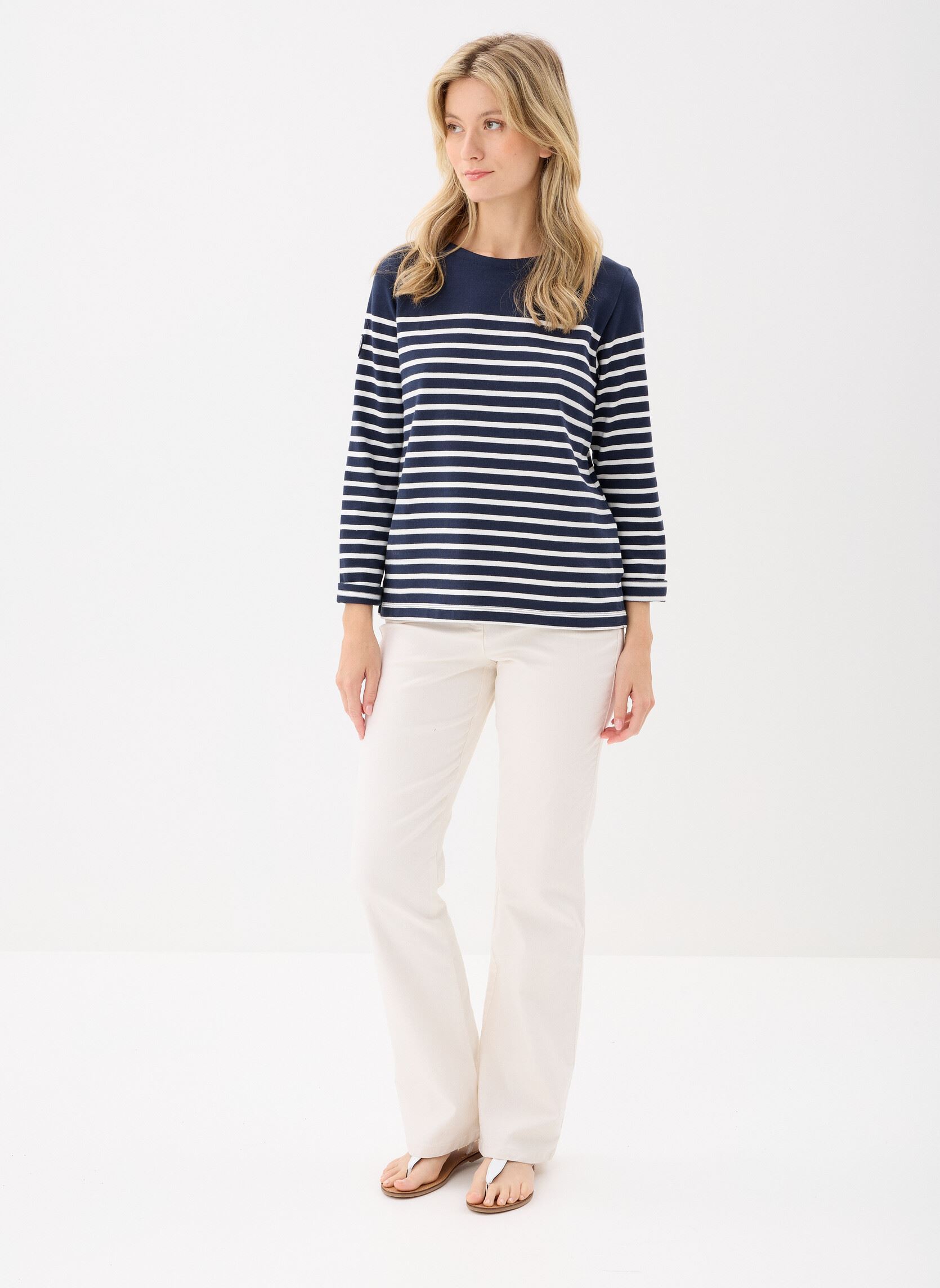 Tee-shirts manches longues Mariniere Babette femme bleu Petit Bateau Tee-shirts manches longues Mariniere Babette femme bleu SMOKING/MARSHMALLOW