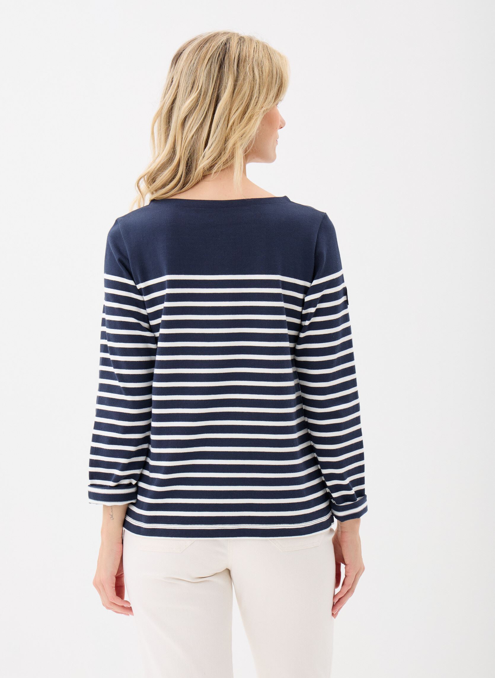 Tee-shirts manches longues Mariniere Babette femme bleu Petit Bateau Tee-shirts manches longues Mariniere Babette femme bleu SMOKING/MARSHMALLOW