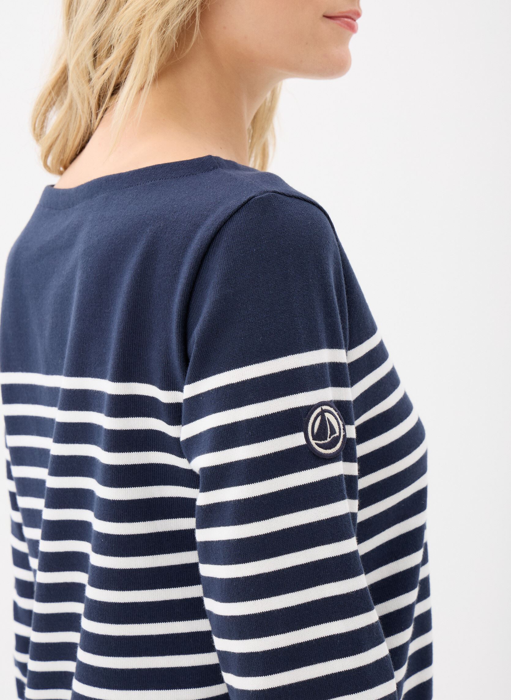 Tee-shirts manches longues Mariniere Babette femme bleu Petit Bateau Tee-shirts manches longues Mariniere Babette femme bleu SMOKING/MARSHMALLOW