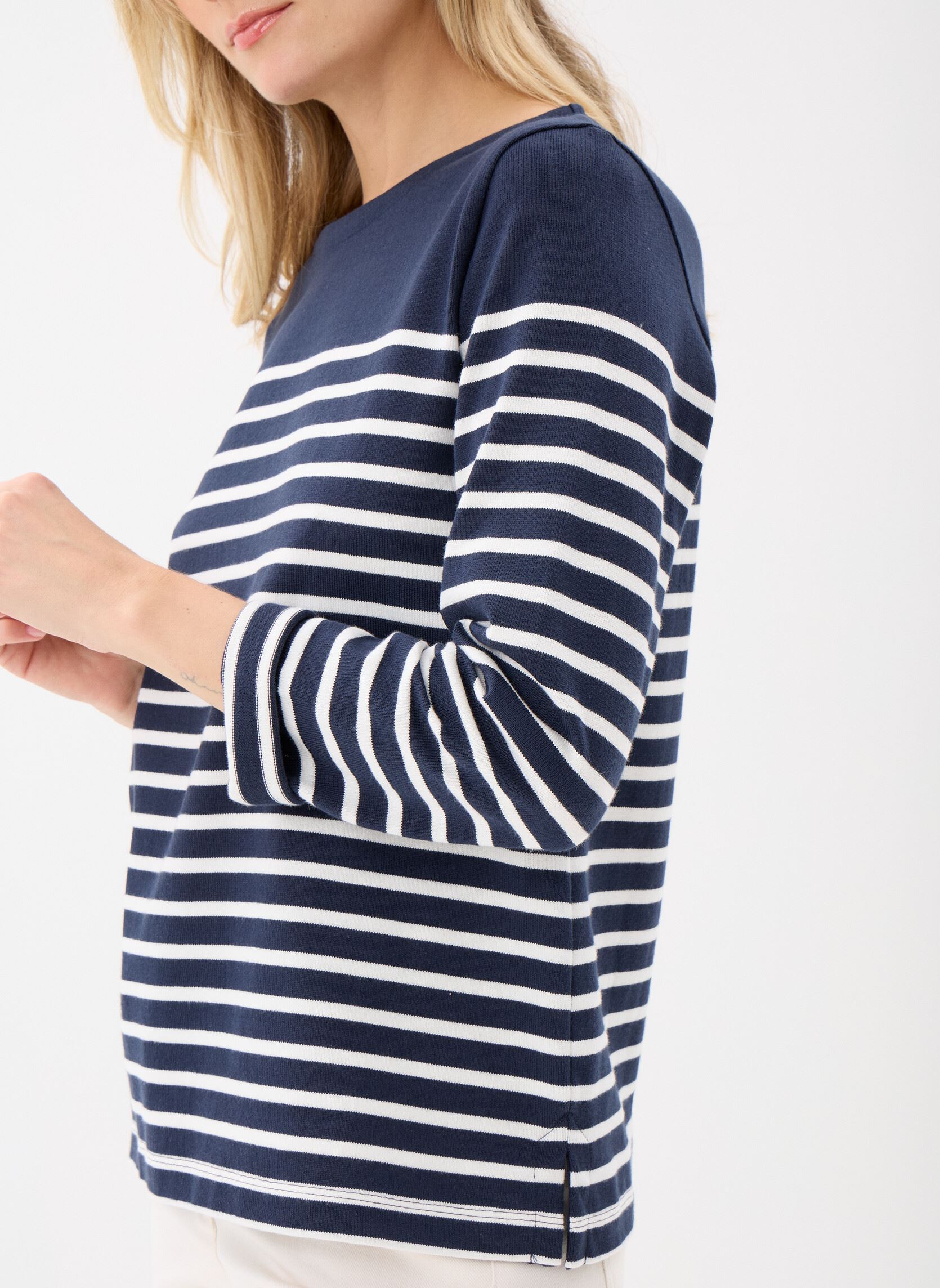 Tee-shirts manches longues Mariniere Babette femme bleu Petit Bateau Tee-shirts manches longues Mariniere Babette femme bleu SMOKING/MARSHMALLOW