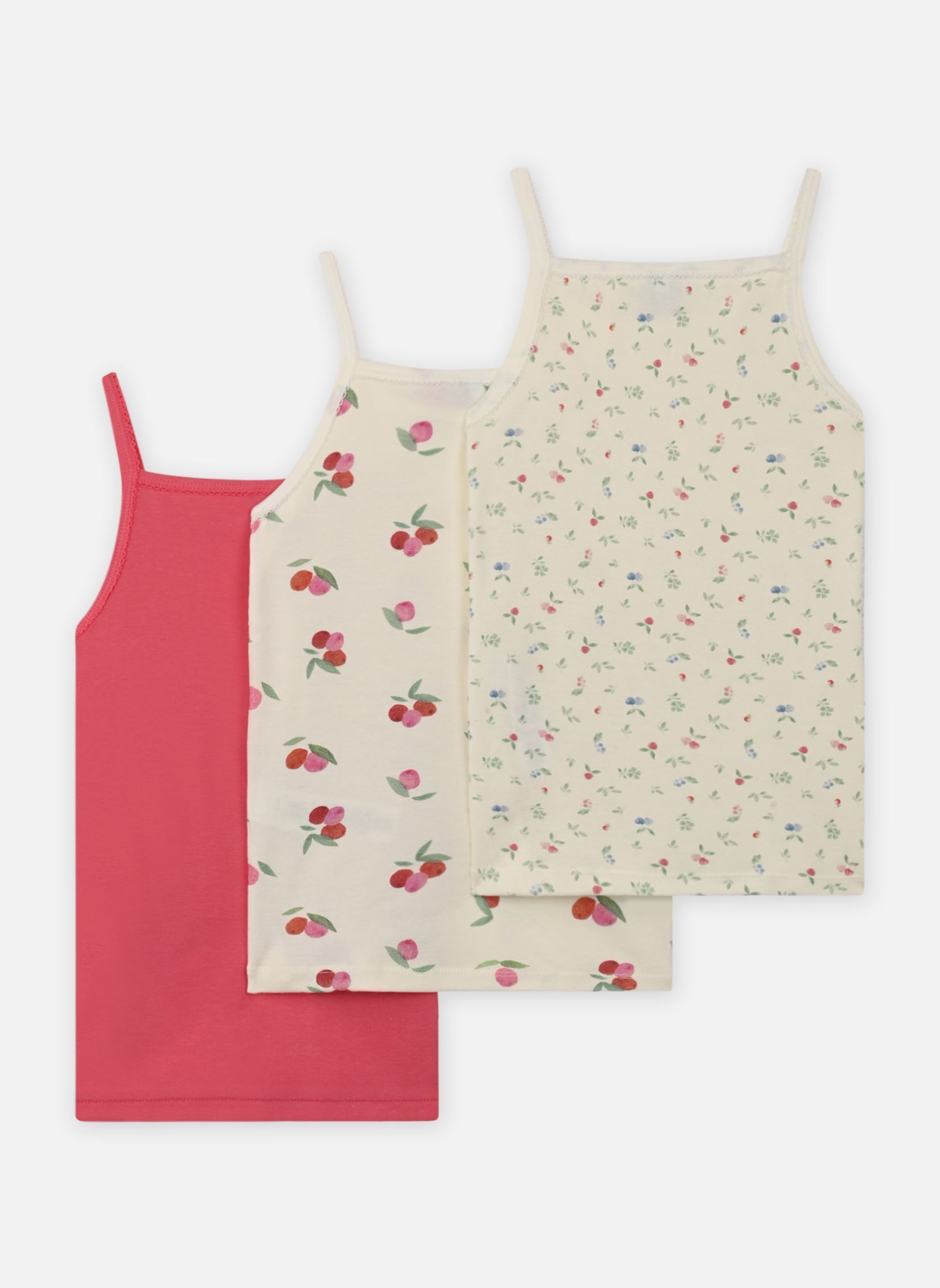 Tanktops 3 Chemises Bretelles A0D3T00 mädchen weiß Petit Bateau Tanktops 3 Chemises Bretelles A0D3T00 mädchen weiß Variante 1