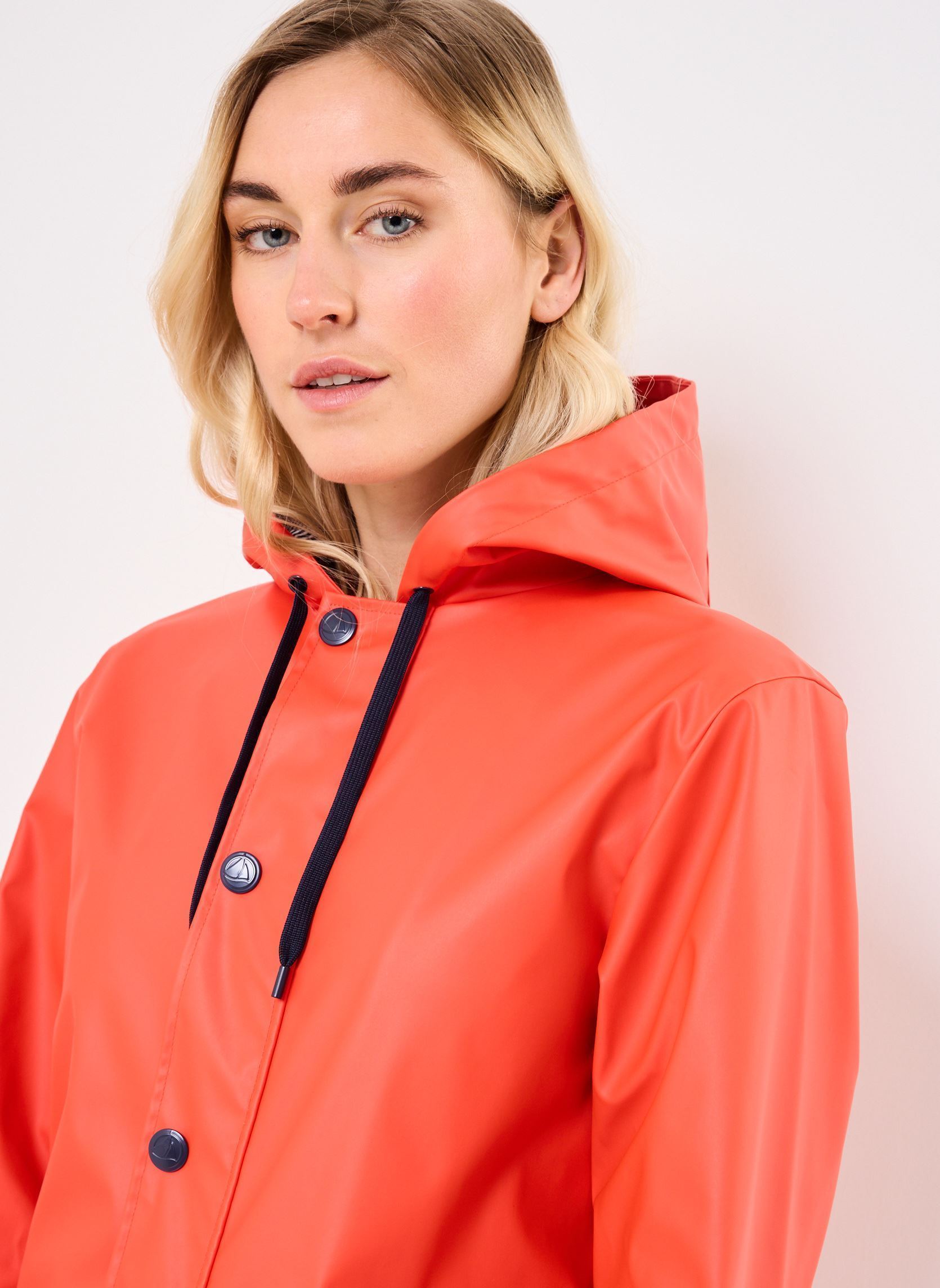 Vestes imperméable Cire Basse femme orange Petit Bateau Vestes imperméable Cire Basse femme orange Spicy