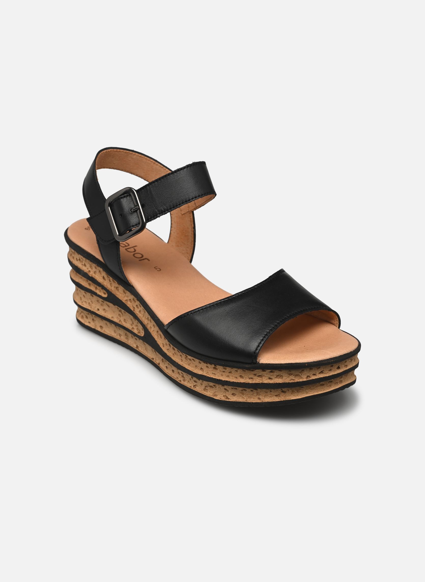 Sandales compensées et plateformes 64.651 femme noir Gabor Sandales compensées et plateformes 64.651 femme noir SCHWARZ