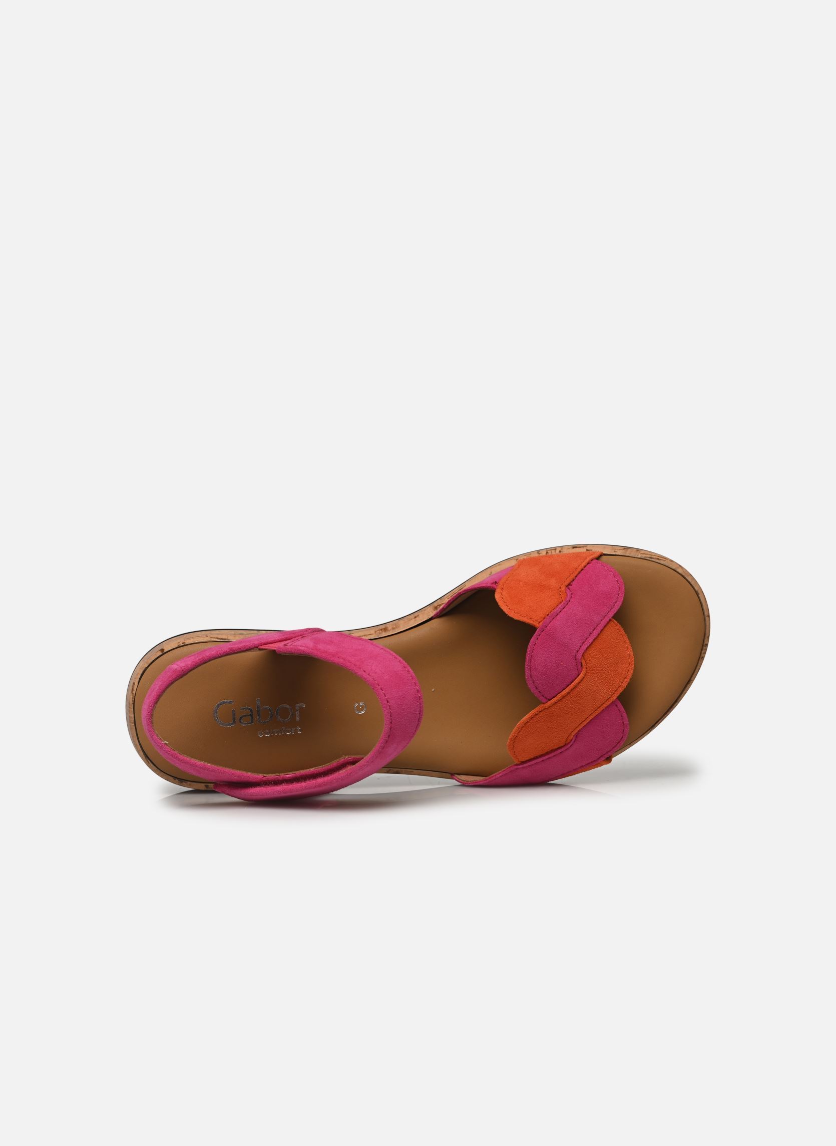 Sandalen met sleehak en plateau 62.735 dames roze Gabor Sandalen met sleehak en plateau 62.735 dames roze PINK/MANDARINE