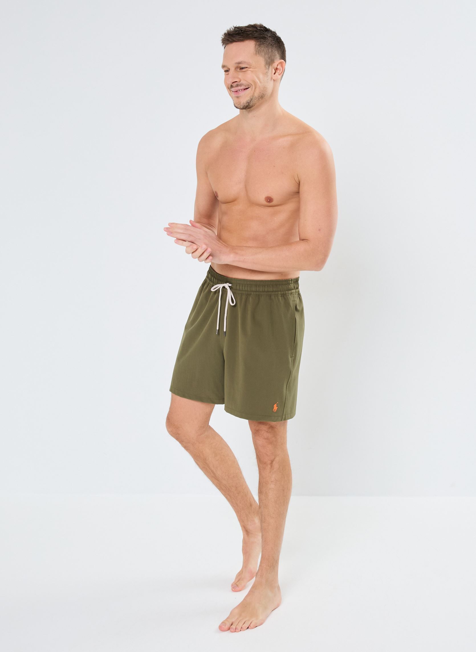 Pantaloncini da bagno Traveler-Mid-Trunk 710957782 uomo verde Polo Ralph Lauren Pantaloncini da bagno Traveler-Mid-Trunk 710957782 uomo verde NEW OLIVE