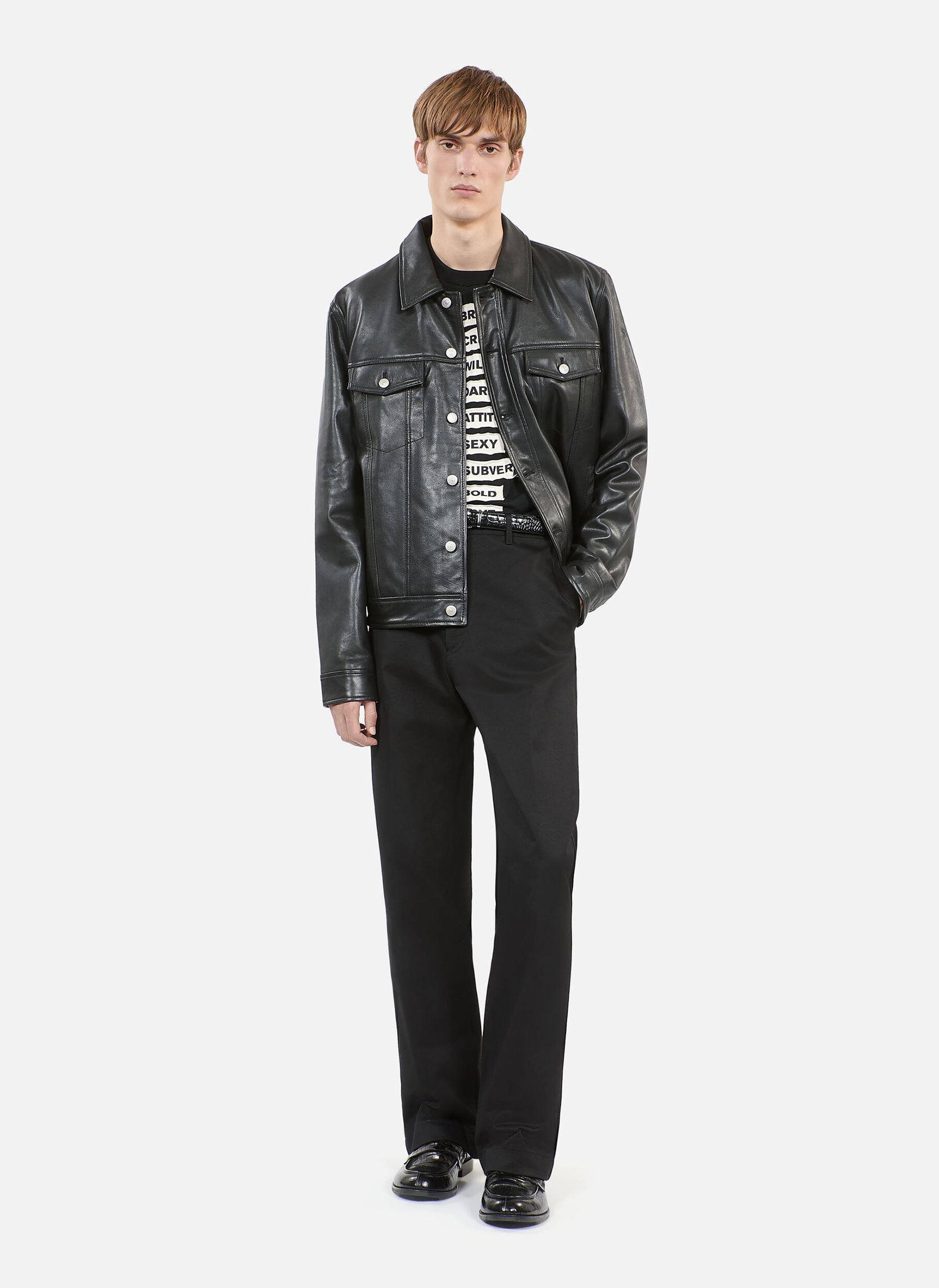 Chaquetas de cuero HCUI28000K hombre negro The Kooples Chaquetas de cuero HCUI28000K hombre negro BLA01