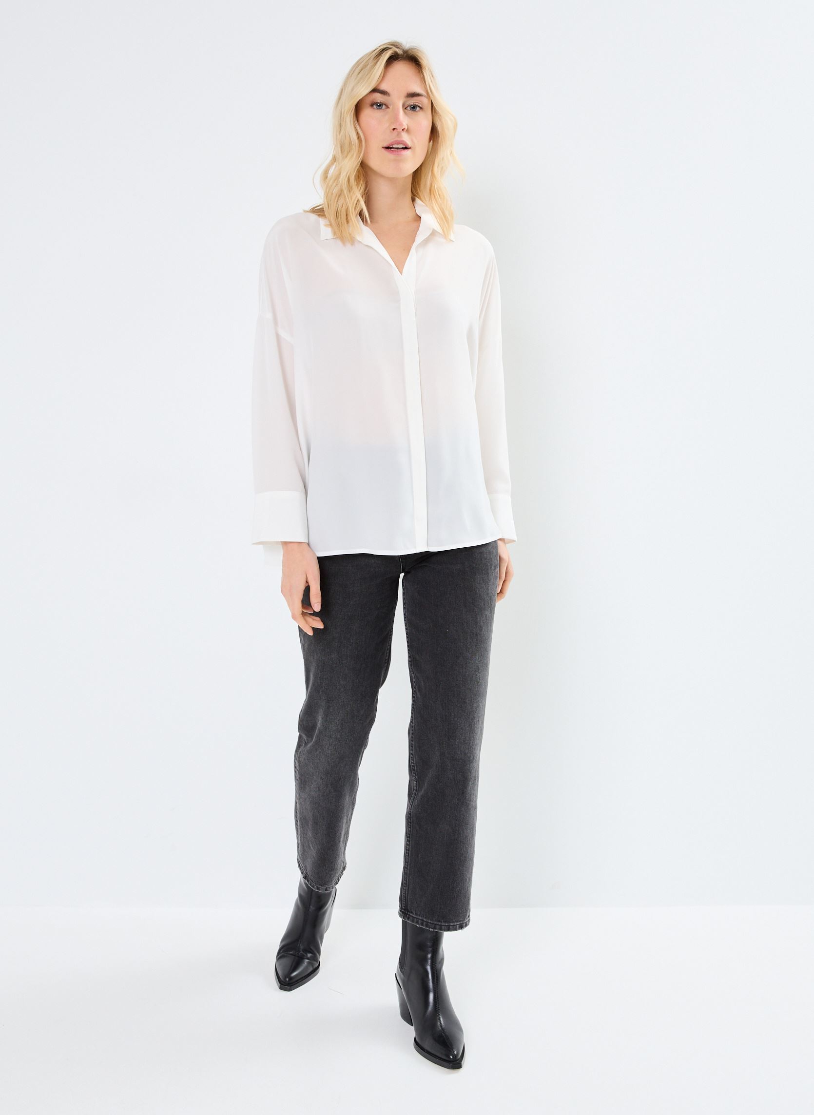 Chemises manches longues FCCL28050K femme blanc The Kooples Chemises manches longues FCCL28050K femme blanc WHI01