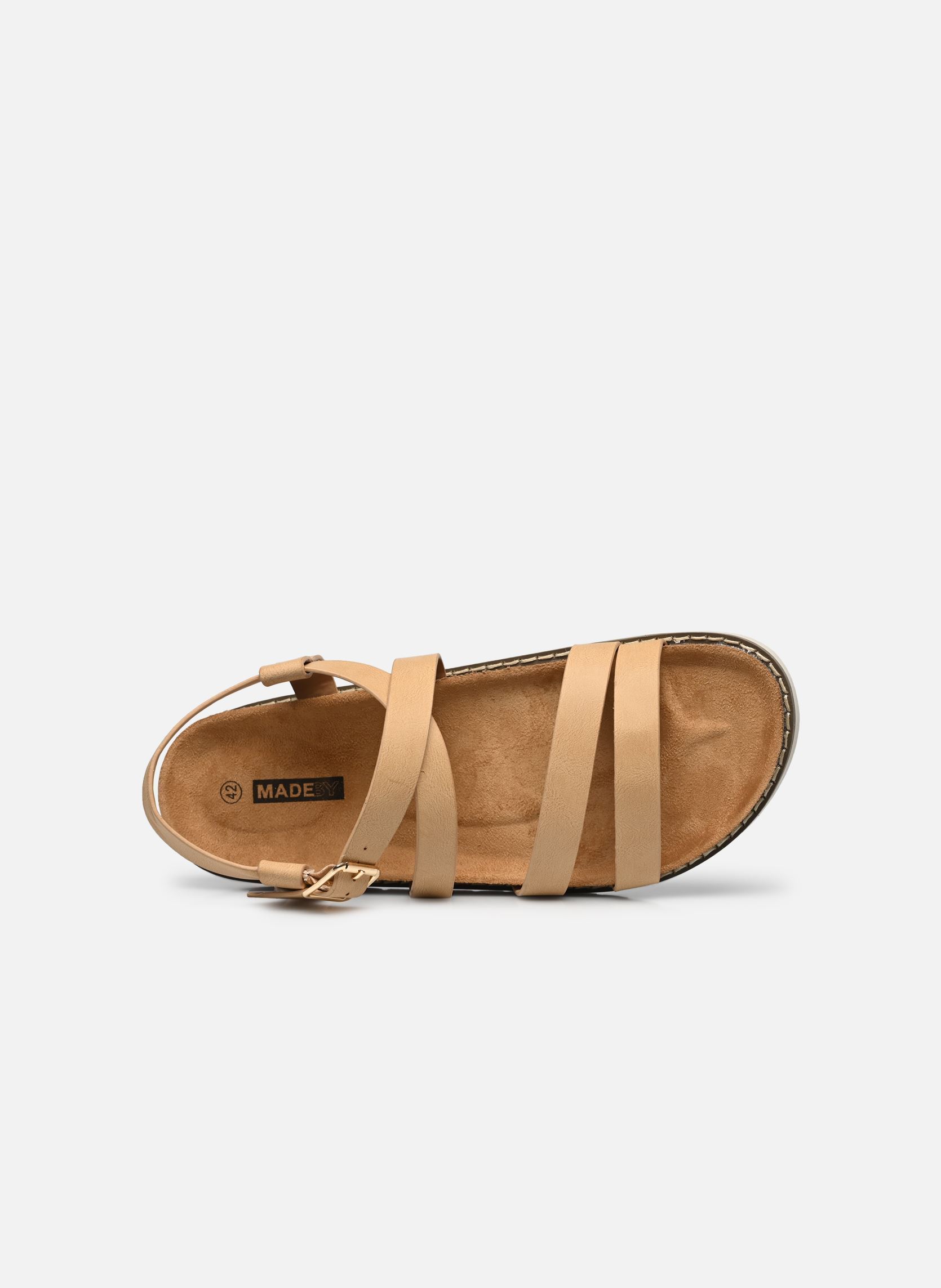 Platte sandalen Sandales FILOAT size + dames bruin MADE BY Platte sandalen Sandales FILOAT size + dames bruin COGNAC