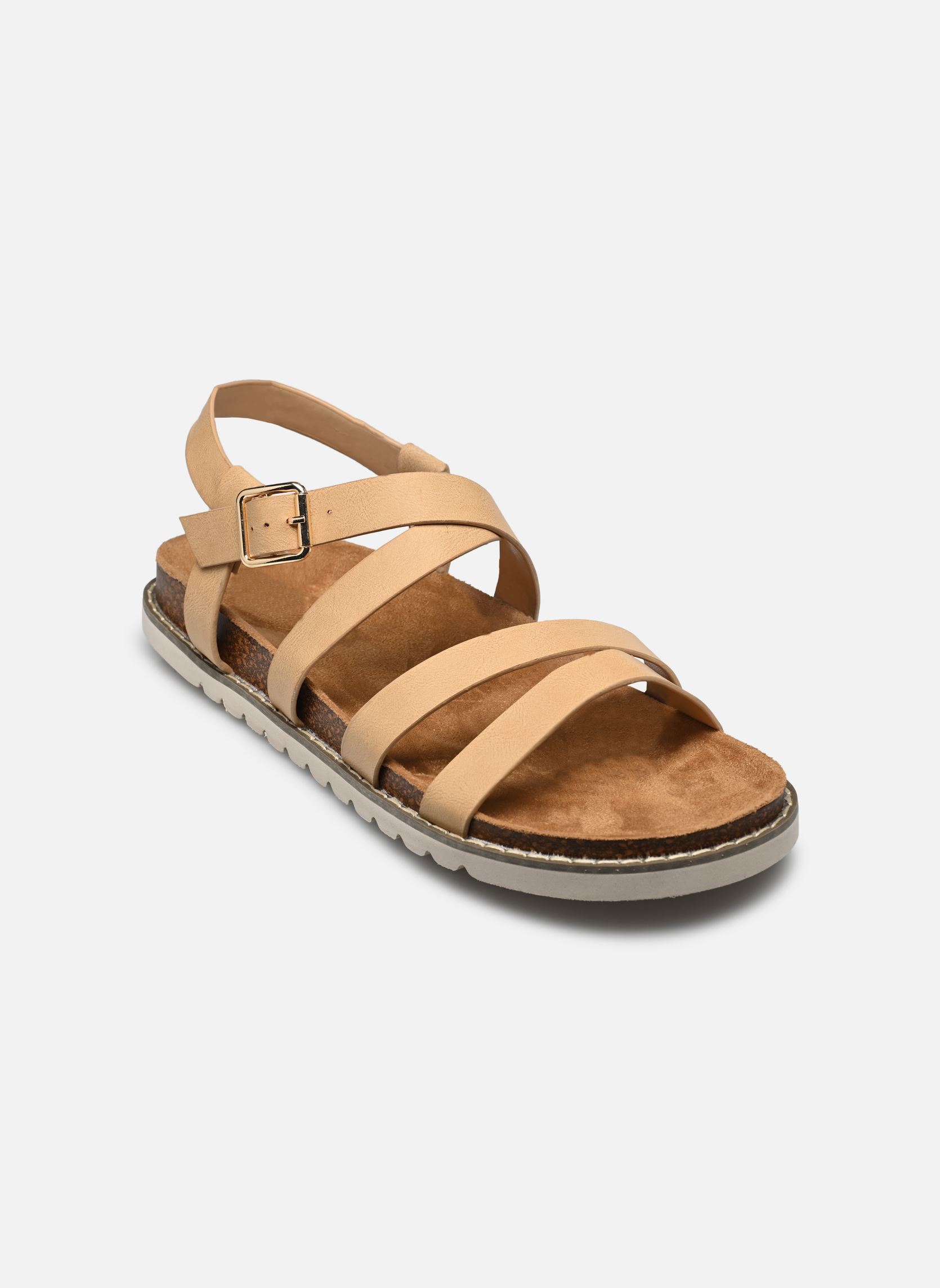 Platte sandalen Sandales FILOAT size + dames bruin MADE BY Platte sandalen Sandales FILOAT size + dames bruin COGNAC