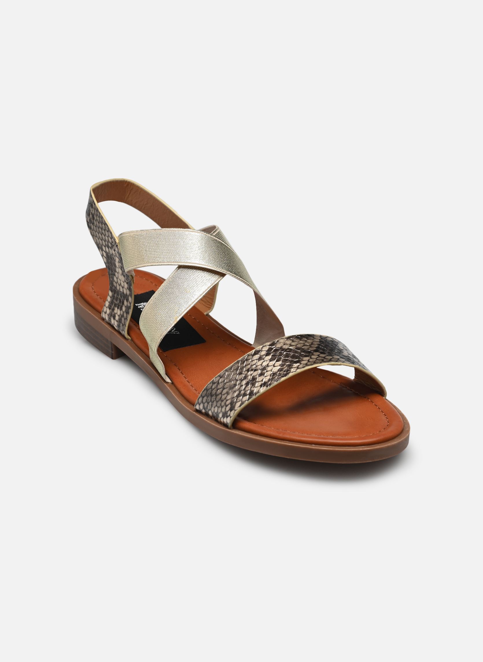 Platte sandalen Sandales FISTIOUK Size + dames goud en brons MADE BY Platte sandalen Sandales FISTIOUK Size + dames goud en brons Doré
