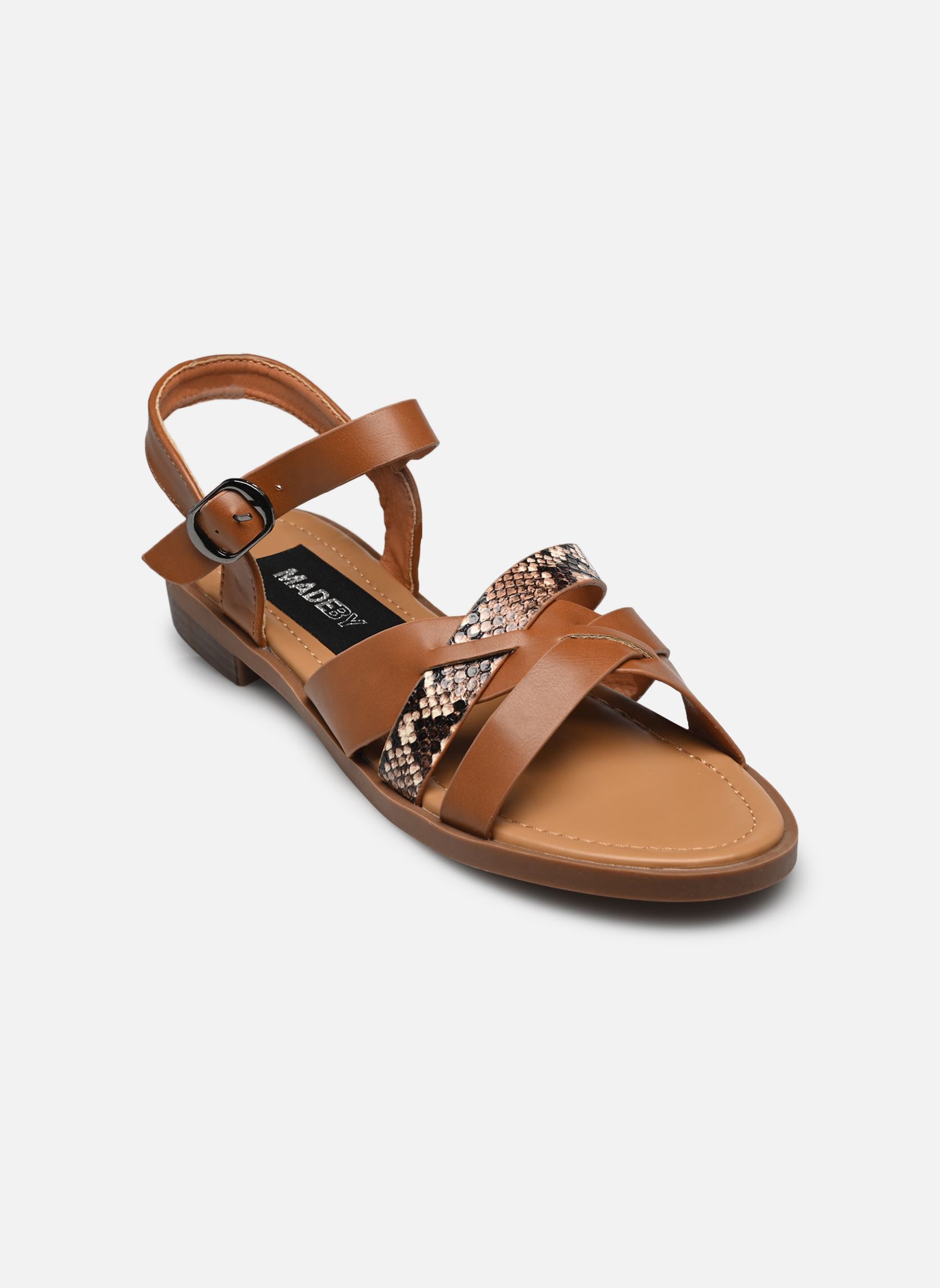 Sandales plates sandale FISELT SIZE + femme marron MADE BY Sandales plates sandale FISELT SIZE + femme marron Cognac