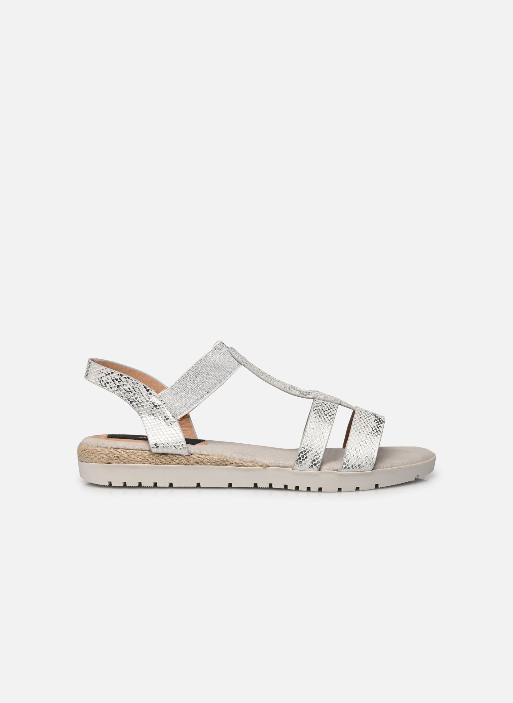 Platte sandalen sandale FIBOLAN Size + dames zilver MADE BY Platte sandalen sandale FIBOLAN Size + dames zilver Argent