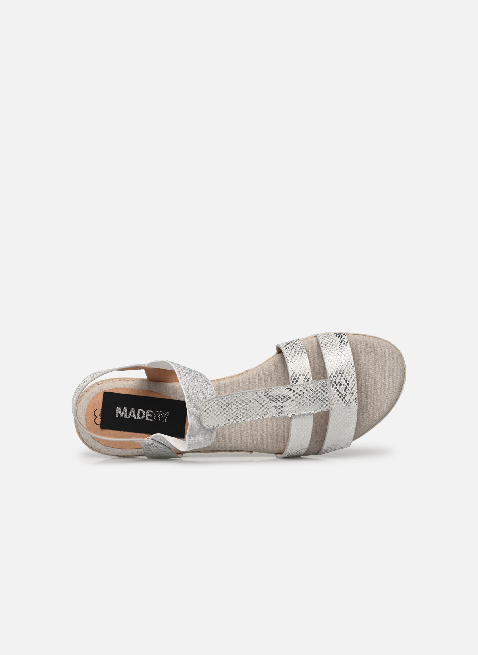 Platte sandalen sandale FIBOLAN Size + dames zilver MADE BY Platte sandalen sandale FIBOLAN Size + dames zilver Argent