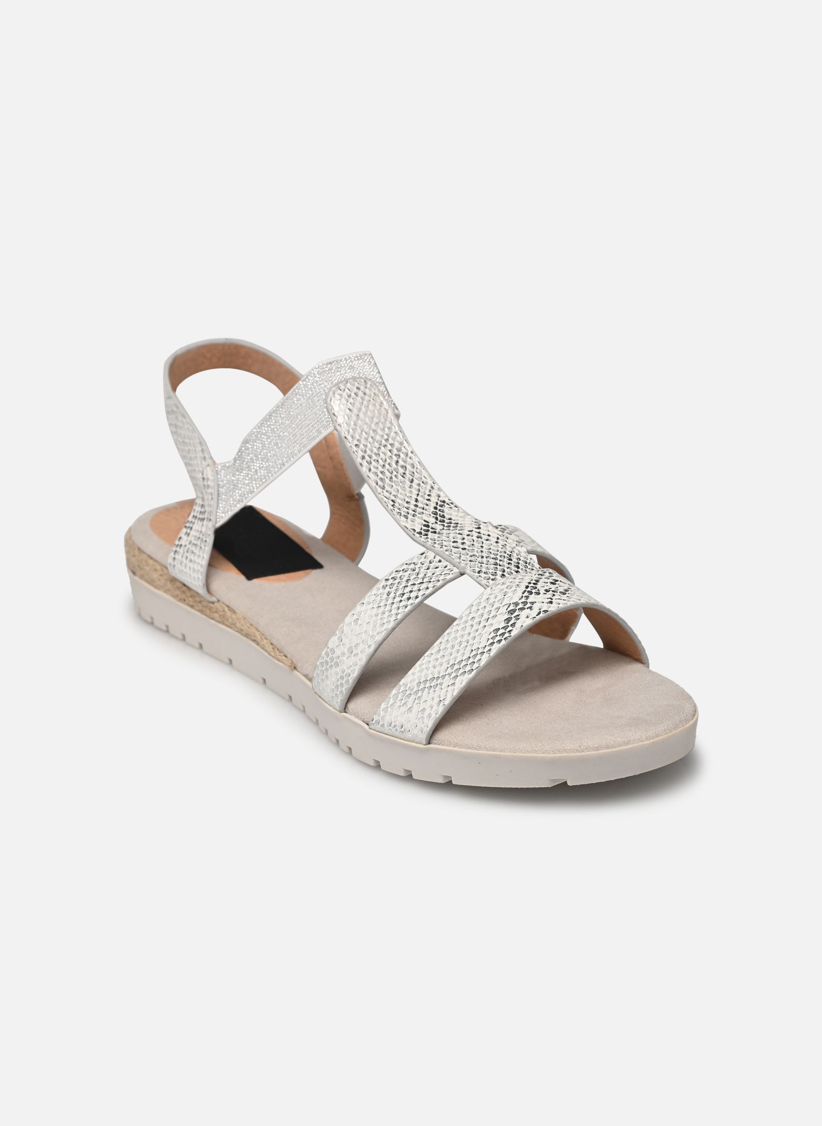 Platte sandalen sandale FIBOLAN Size + dames zilver MADE BY Platte sandalen sandale FIBOLAN Size + dames zilver Argent