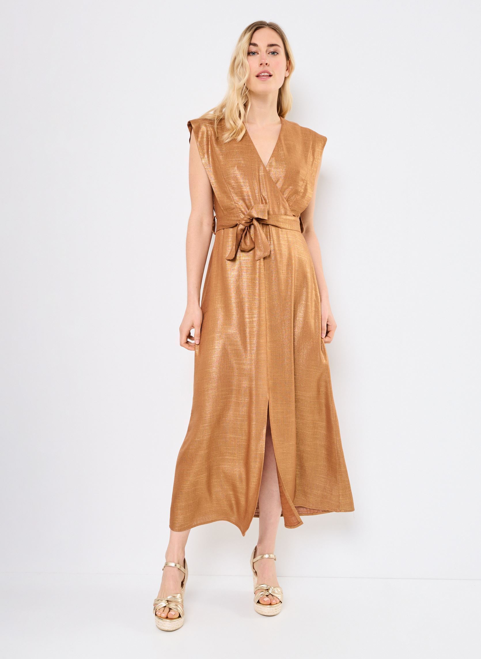 Vestidos largos FJ-RO-SAVIGNY-L mujer oro y bronce La Fée Maraboutée Vestidos largos FJ-RO-SAVIGNY-L mujer oro y bronce Bronze