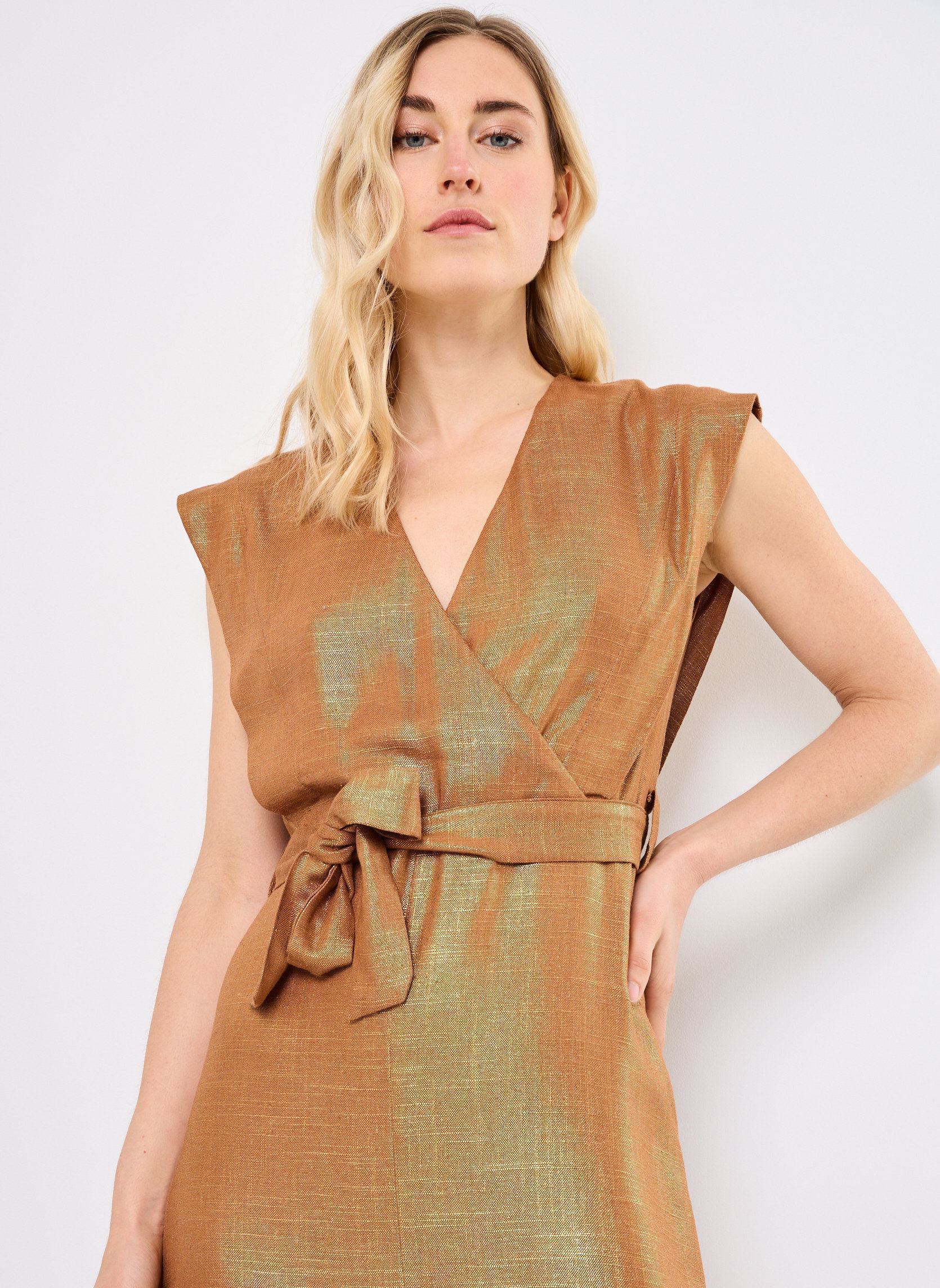 Vestidos largos FJ-RO-SAVIGNY-L mujer oro y bronce La Fée Maraboutée Vestidos largos FJ-RO-SAVIGNY-L mujer oro y bronce Bronze