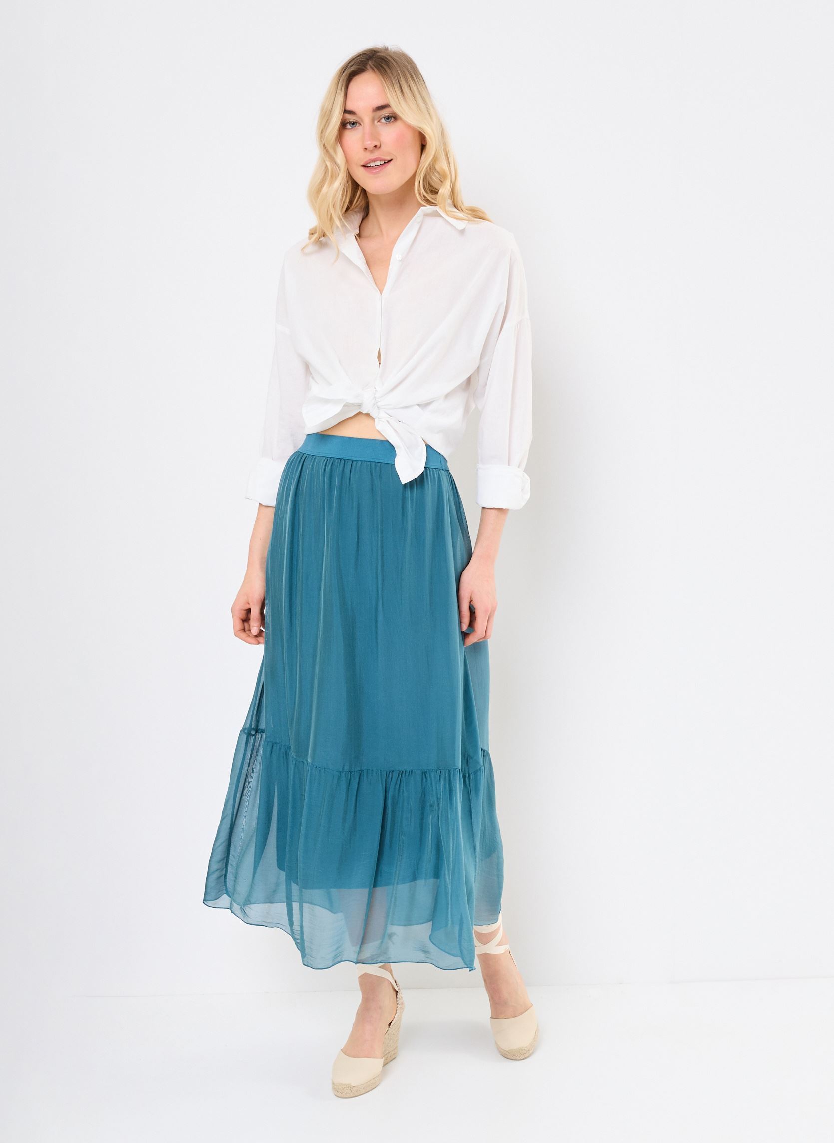 Lange rokken FJ-JU-DAURENZ-V dames blauw La Fée Maraboutée Lange rokken FJ-JU-DAURENZ-V dames blauw SAIGON