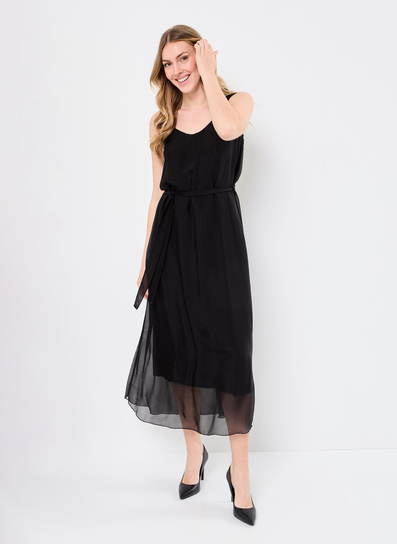 Robes longues FJ-RO-DAGUAR-V femme noir La Fée Maraboutée Robes longues FJ-RO-DAGUAR-V femme noir NOIR