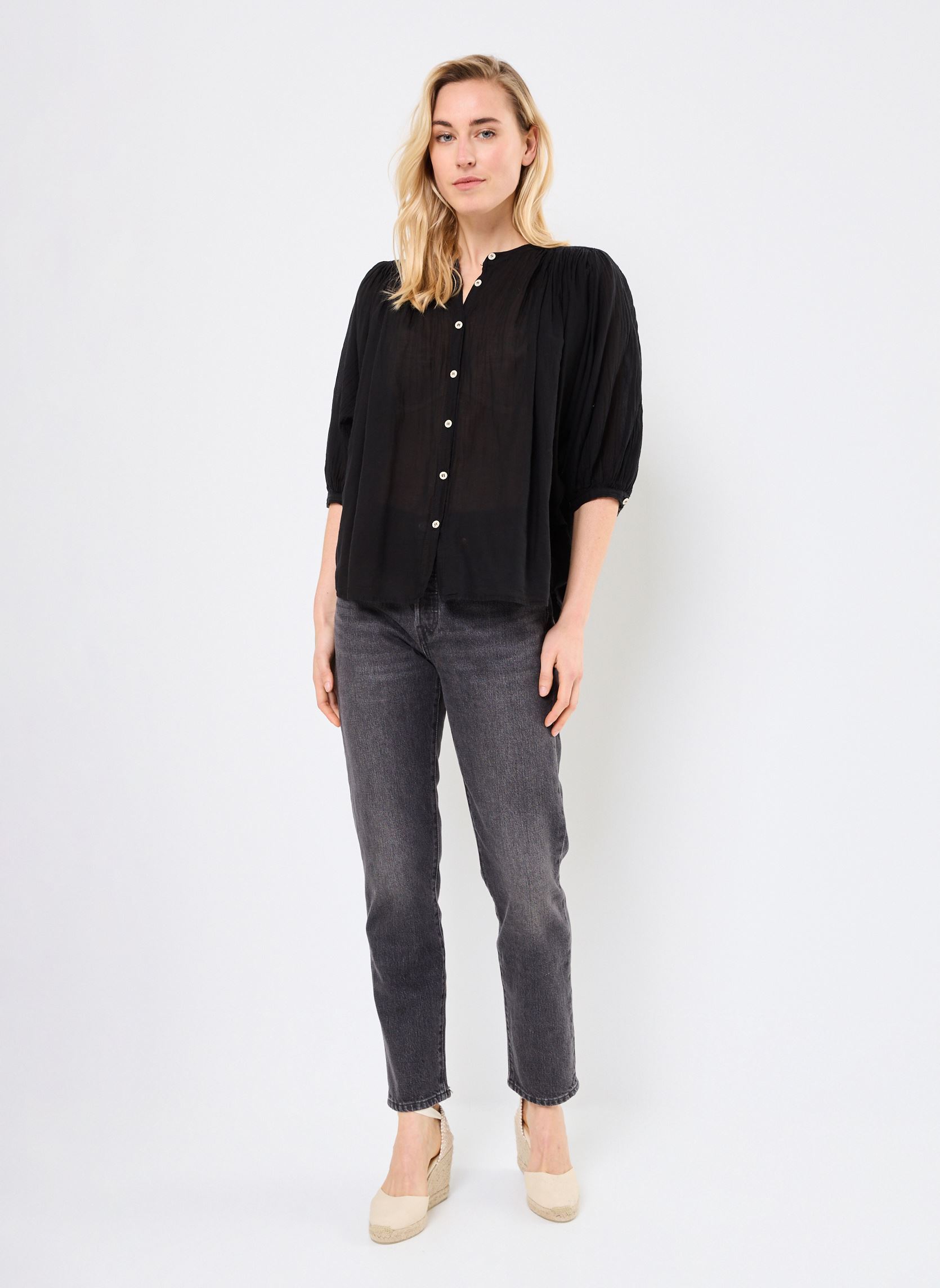 Langarm-Blusen FJ-CH-DOUWINA-V damen schwarz La Fée Maraboutée Langarm-Blusen FJ-CH-DOUWINA-V damen schwarz Noir